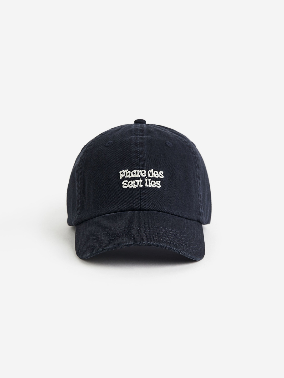 

H&M Men Embroidered-Motif Cotton Cap, Blue