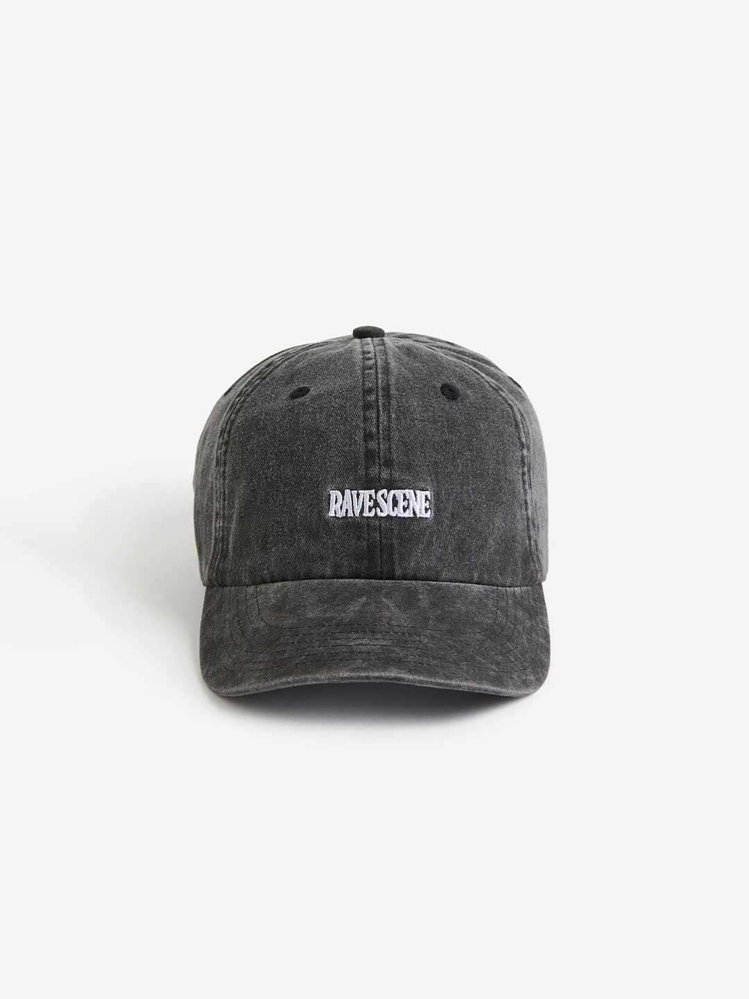 

H&M Men Embroidered-Motif Cotton Cap, Black