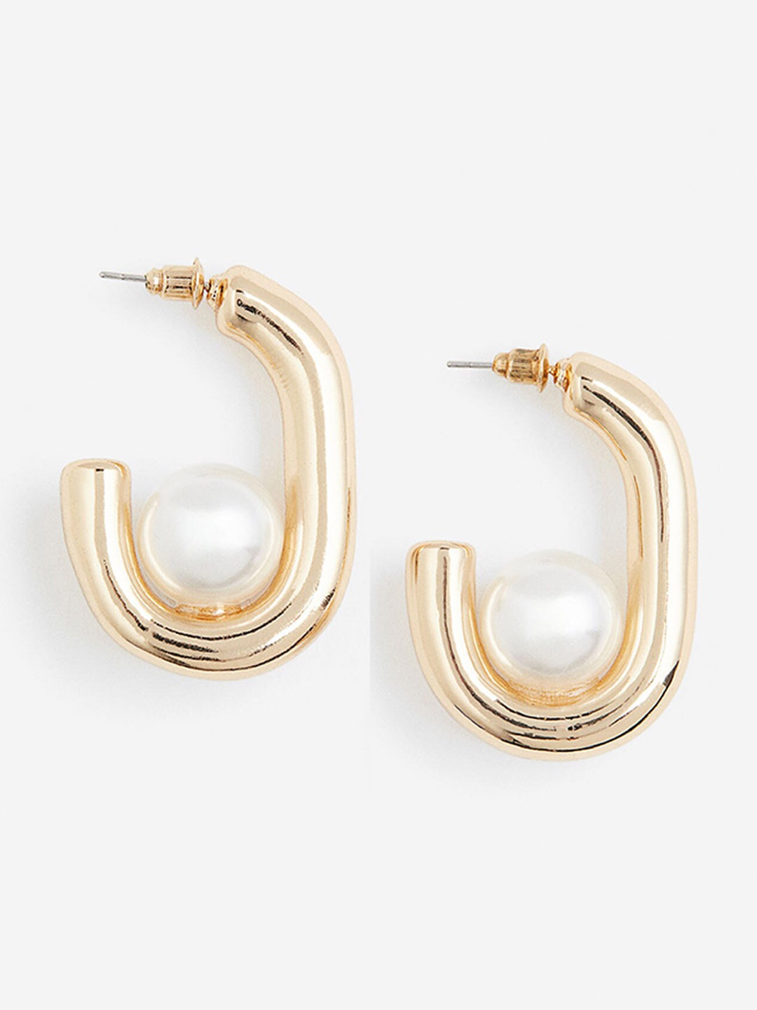

H&M Bead-Detail Hoop Earrings, Gold