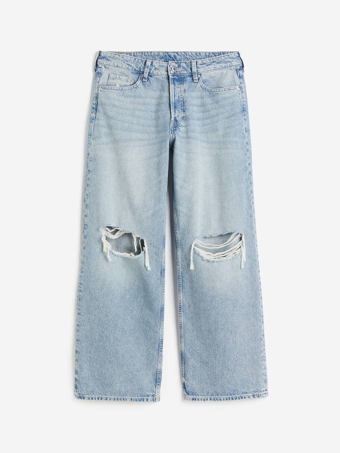 

H&M Women Curvy Fit Baggy Low Jeans, Blue
