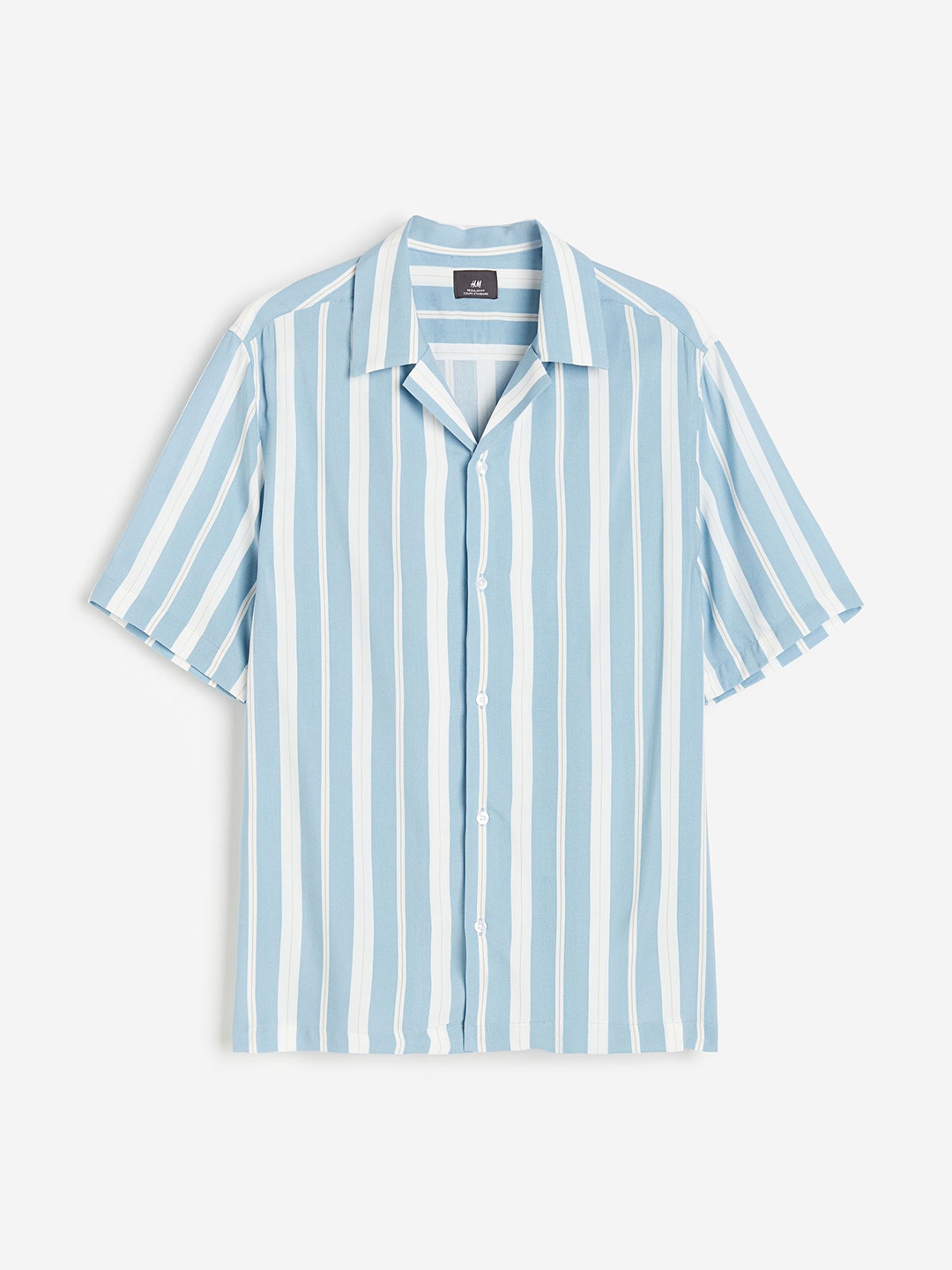 

H&M Men Patterned Resort Shirt, Blue