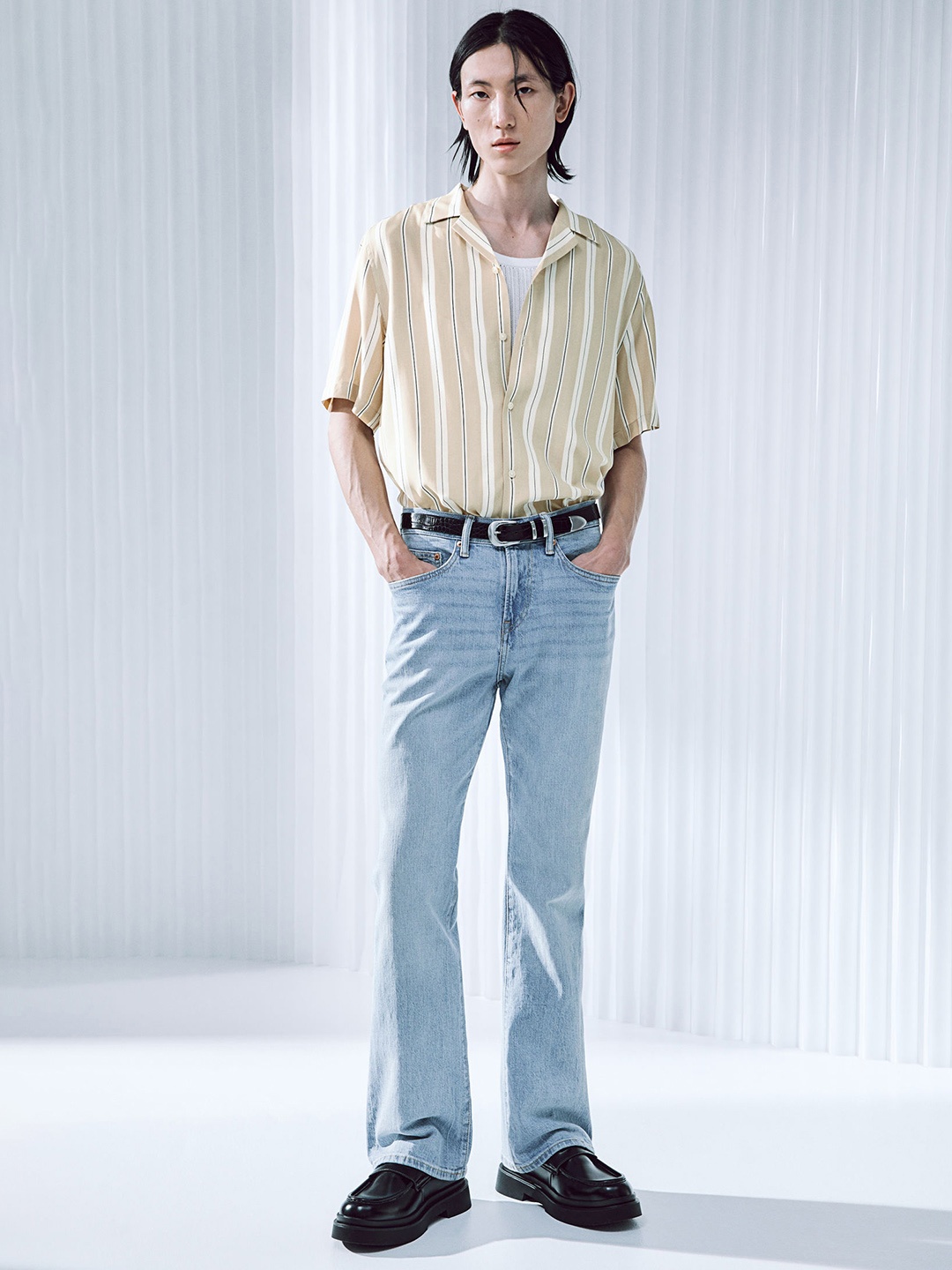 

H&M Patterned Resort Shirt, Beige