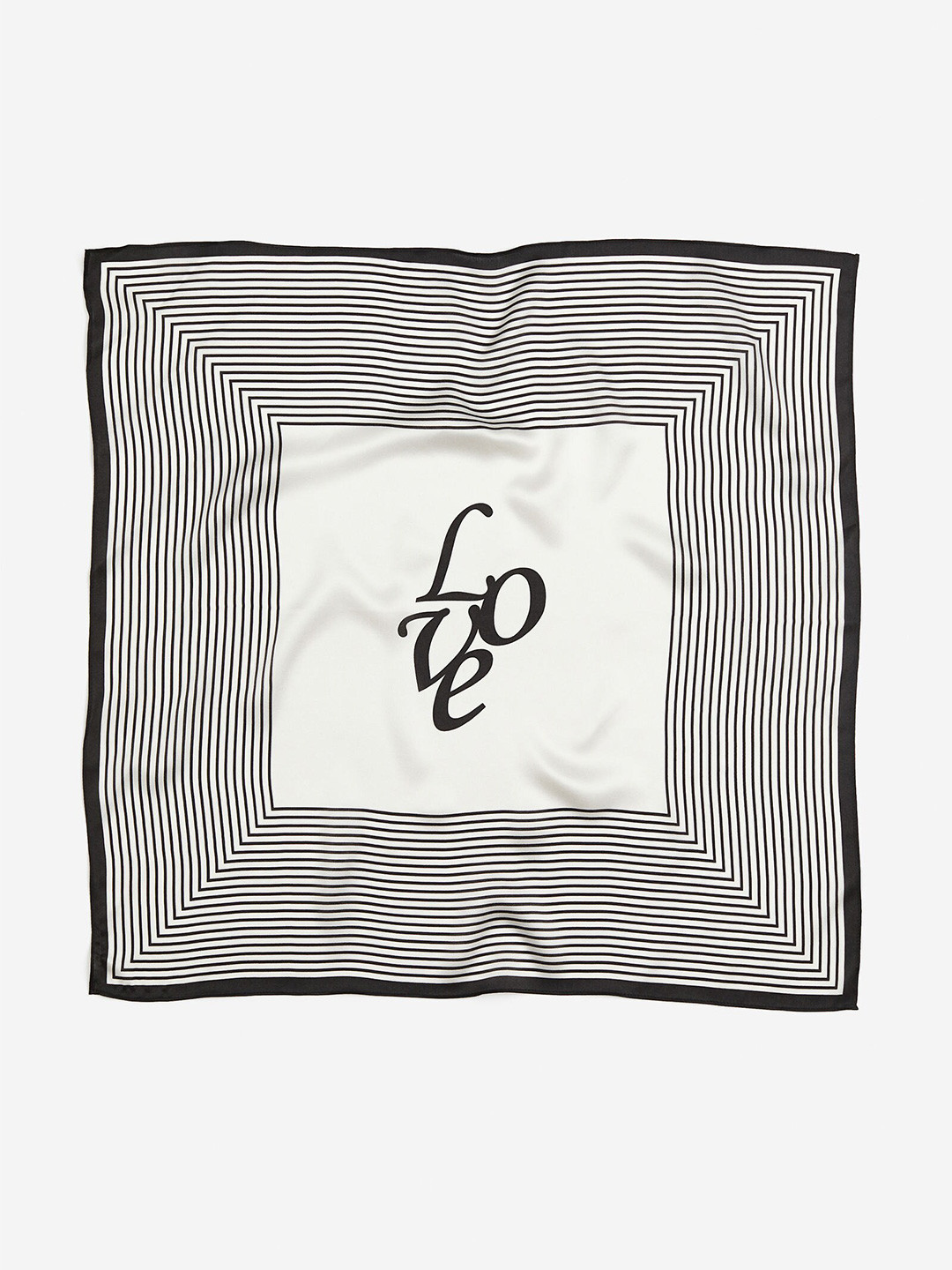 

H&M Printed Silk Scarf, White