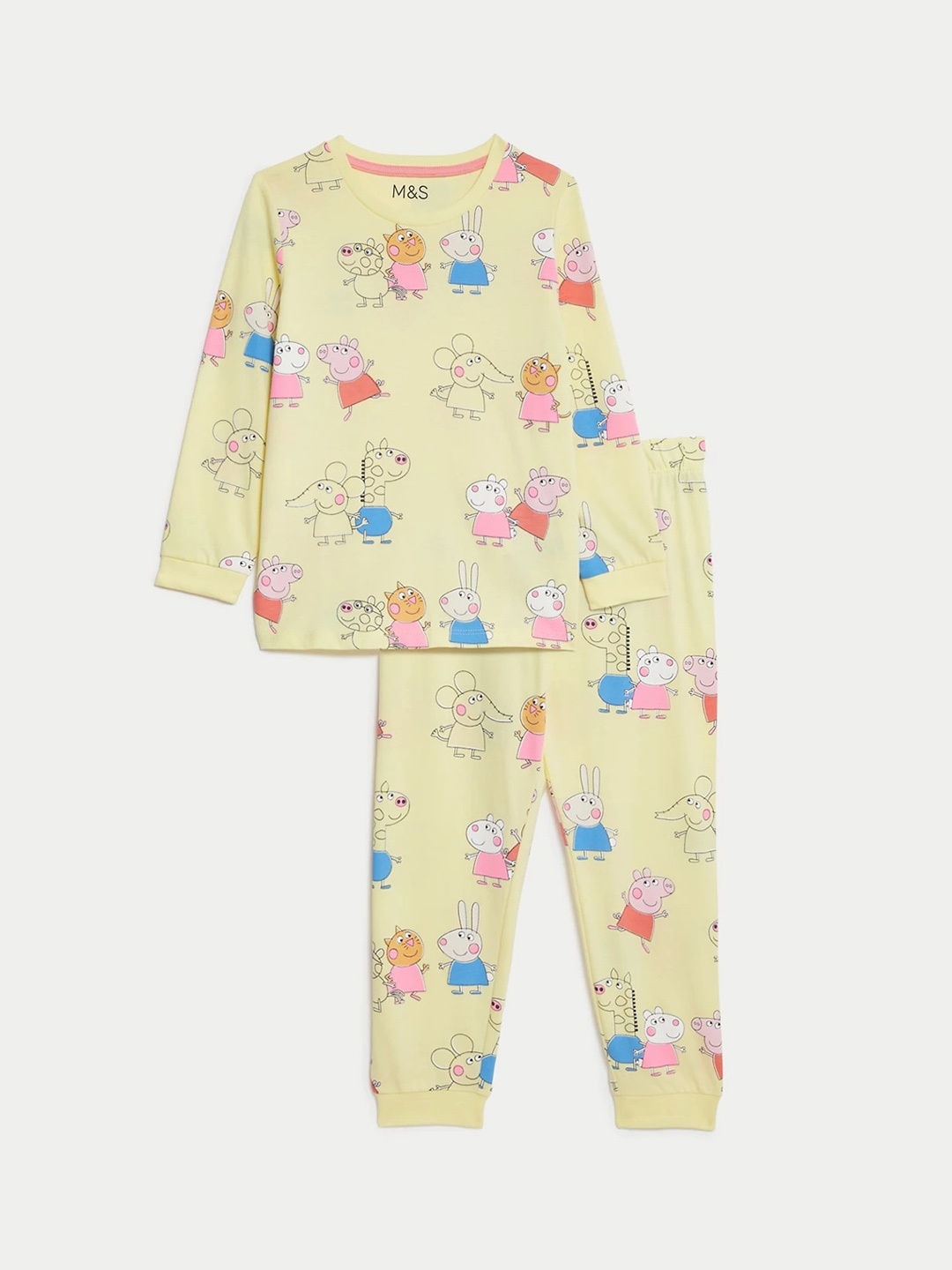 

Marks & Spencer Girls Peppa Pig Printed Night Suit, Yellow