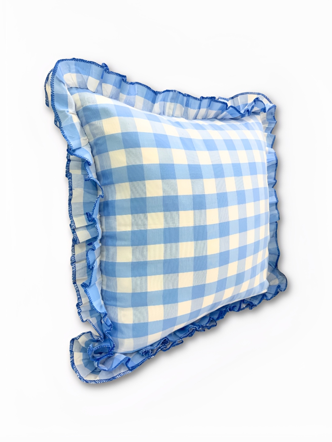 

SLEEPY THREADS Blue & White Checked Square Cushion Covers