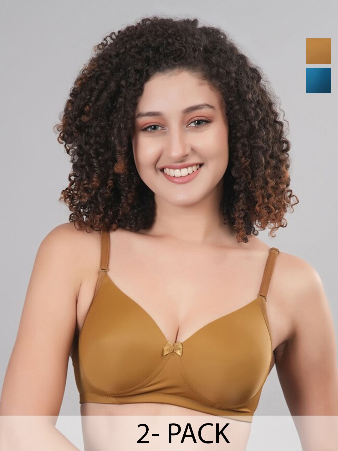 

Broiden Pack Of 2 Full Coverage Lightly Padded Bra, Teal