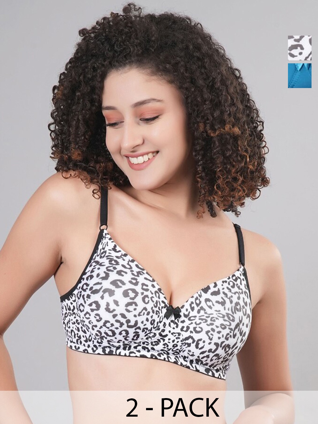 

Broiden Pack Of 2 Printed Full Coverage Lightly Padded Bra, White