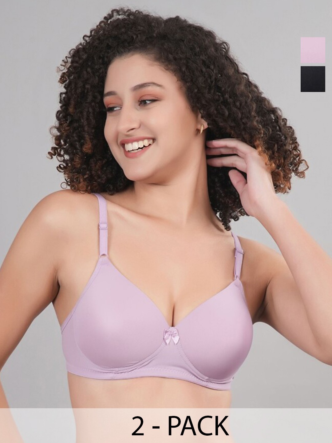 

Broiden Pack Of 2 Everyday Bra Full Coverage All Day Comfort Lightly Padded, Lavender