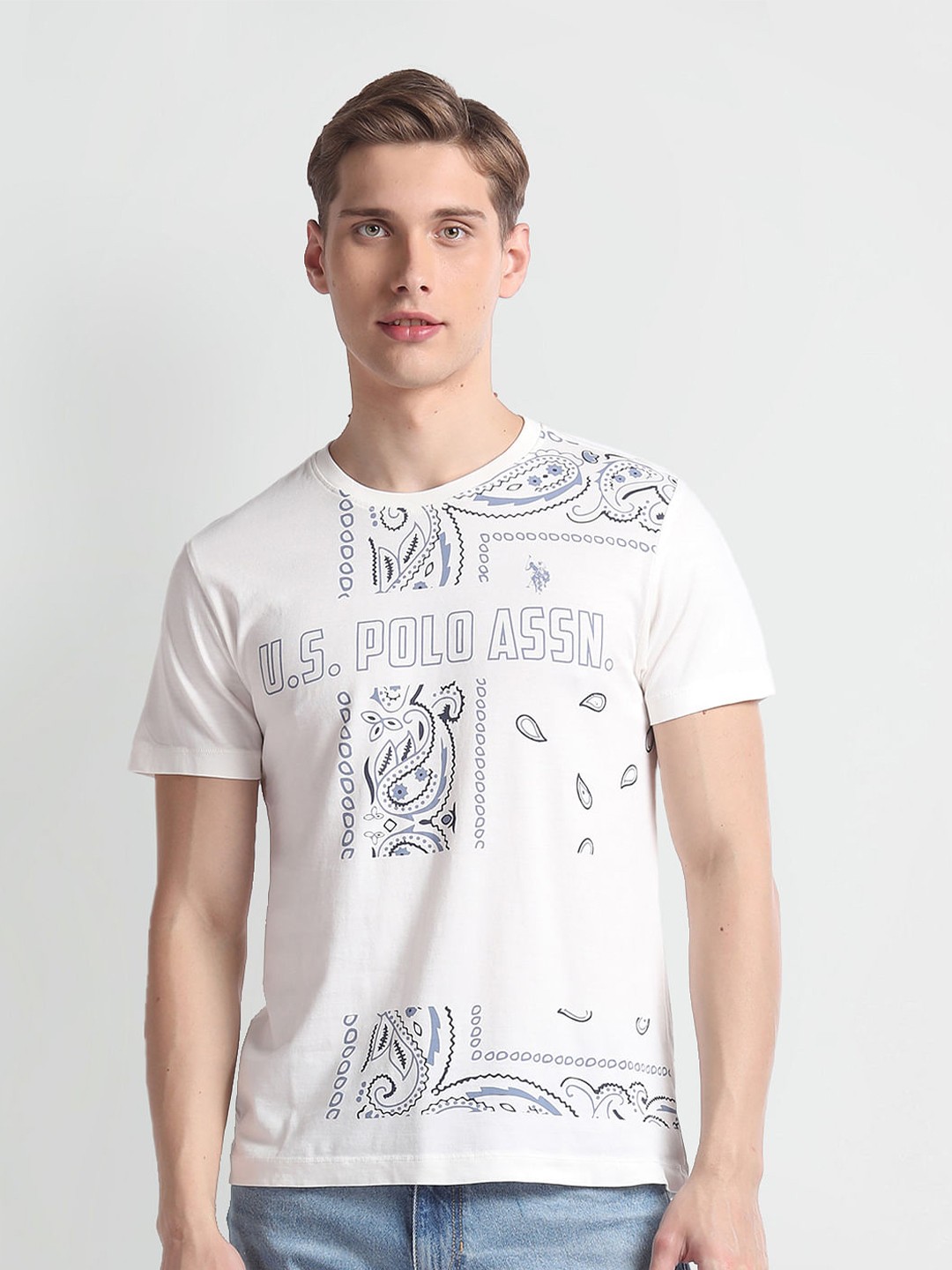 

U.S. Polo Assn. Denim Co. Typography Printed Slim Fit T-shirt, White