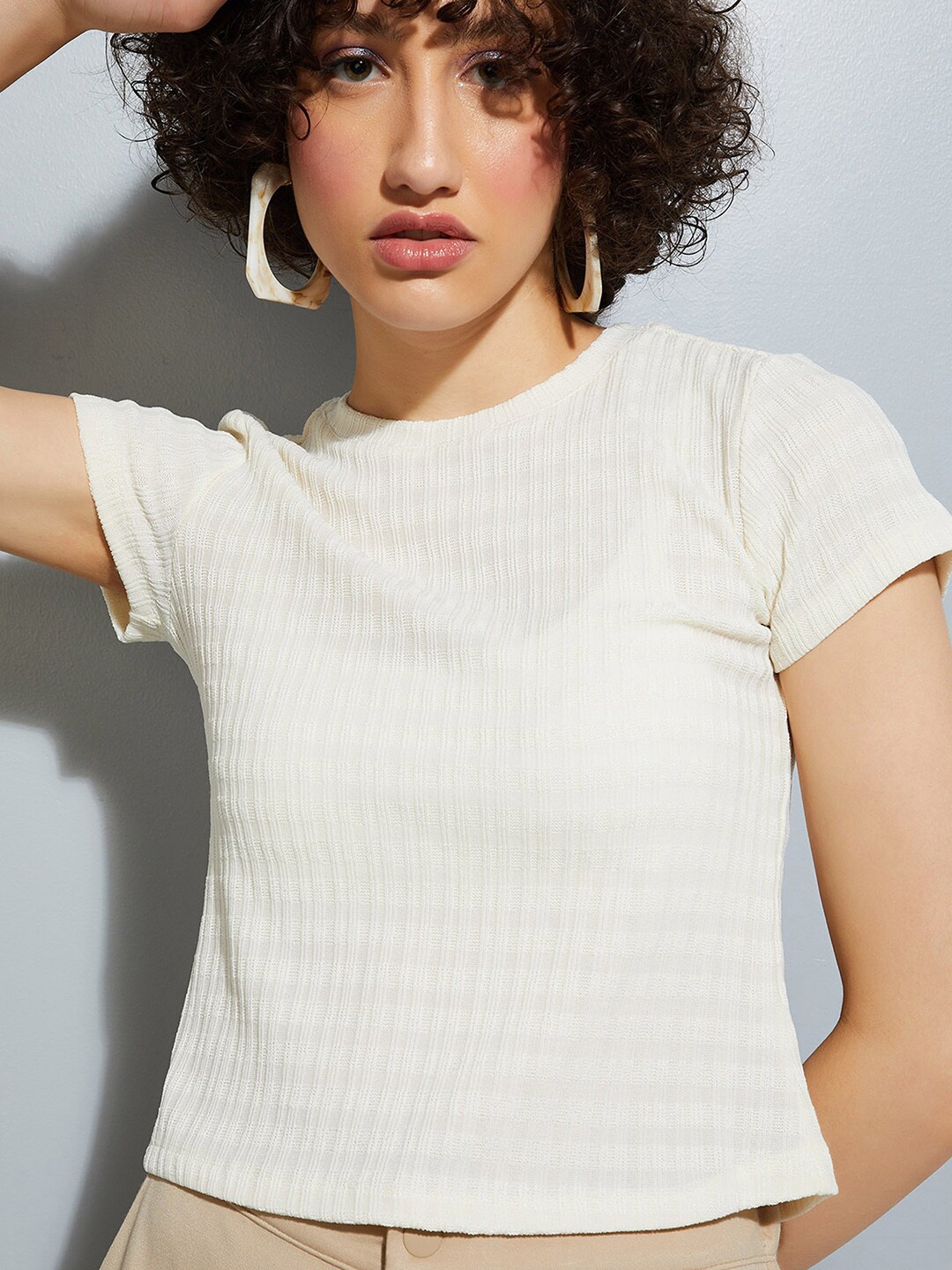 

max URB_N Women Knitted Top, Off white