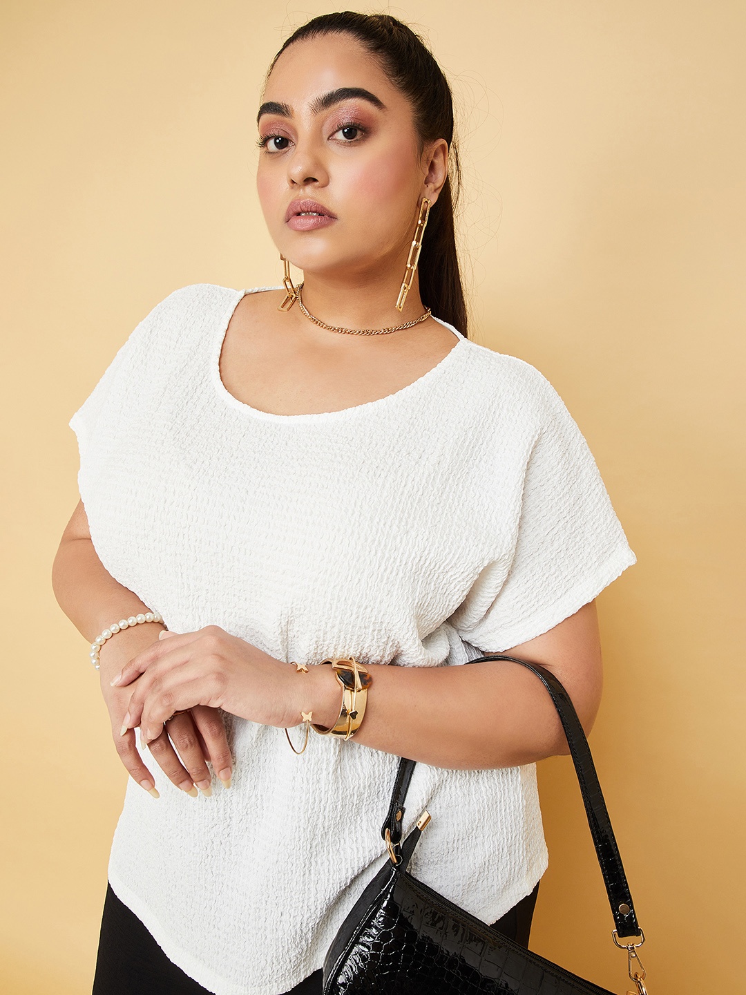 

max Kimono Sleeve Top, White