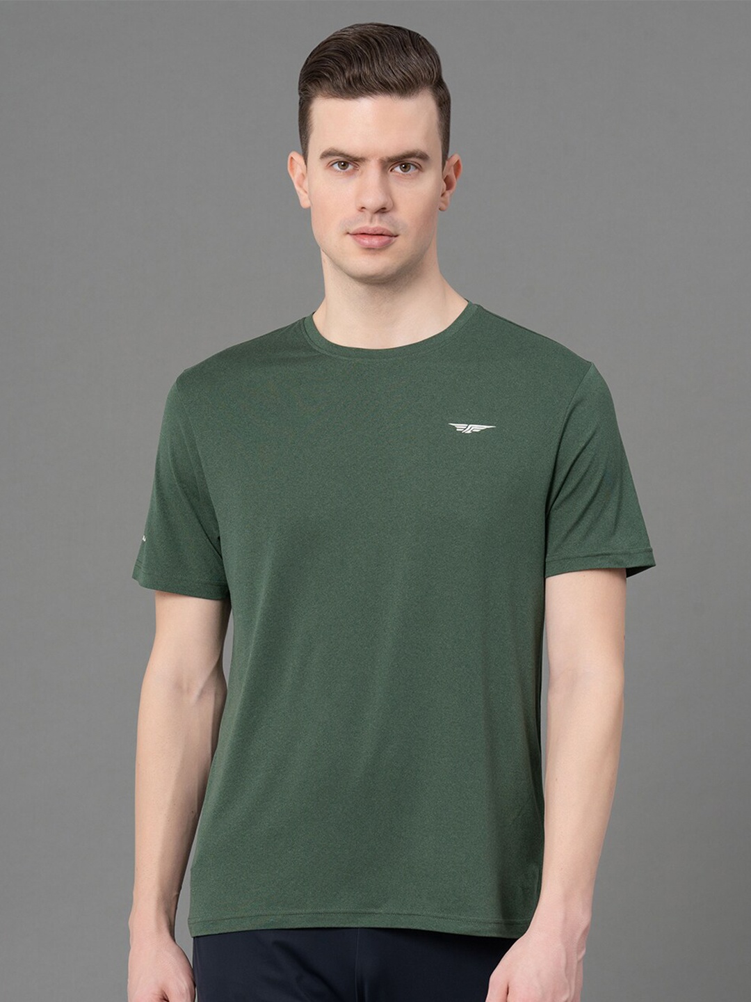 

Red Tape Antimicrobial Stretchable Brand Logo Printed T-shirt, Green
