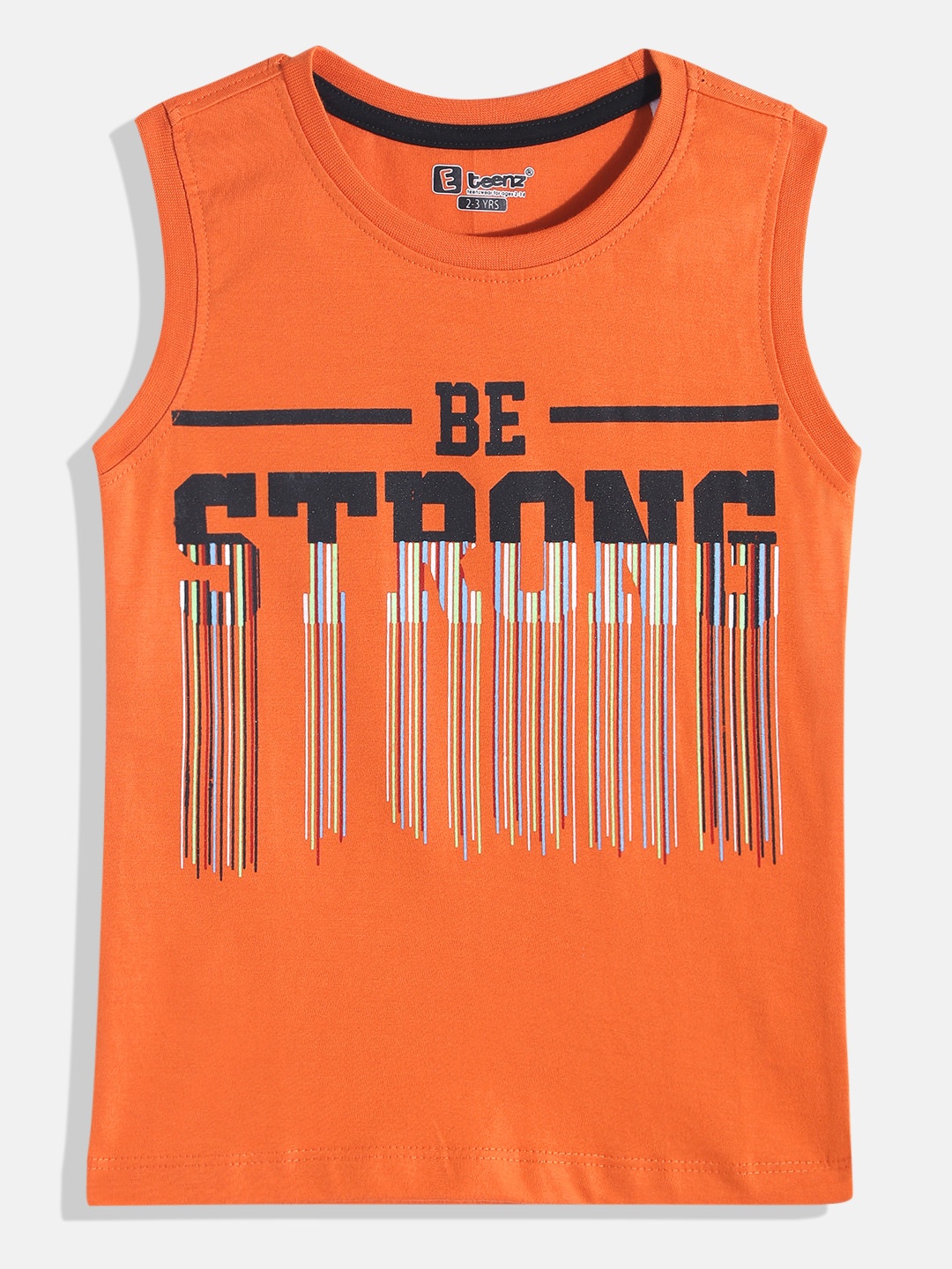 

Eteenz Boys Premium Cotton Typography Printed T-shirt, Orange