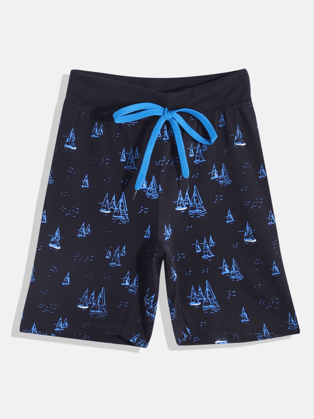 

Eteenz Boys Premium Cotton Nautical Printed Shorts, Black