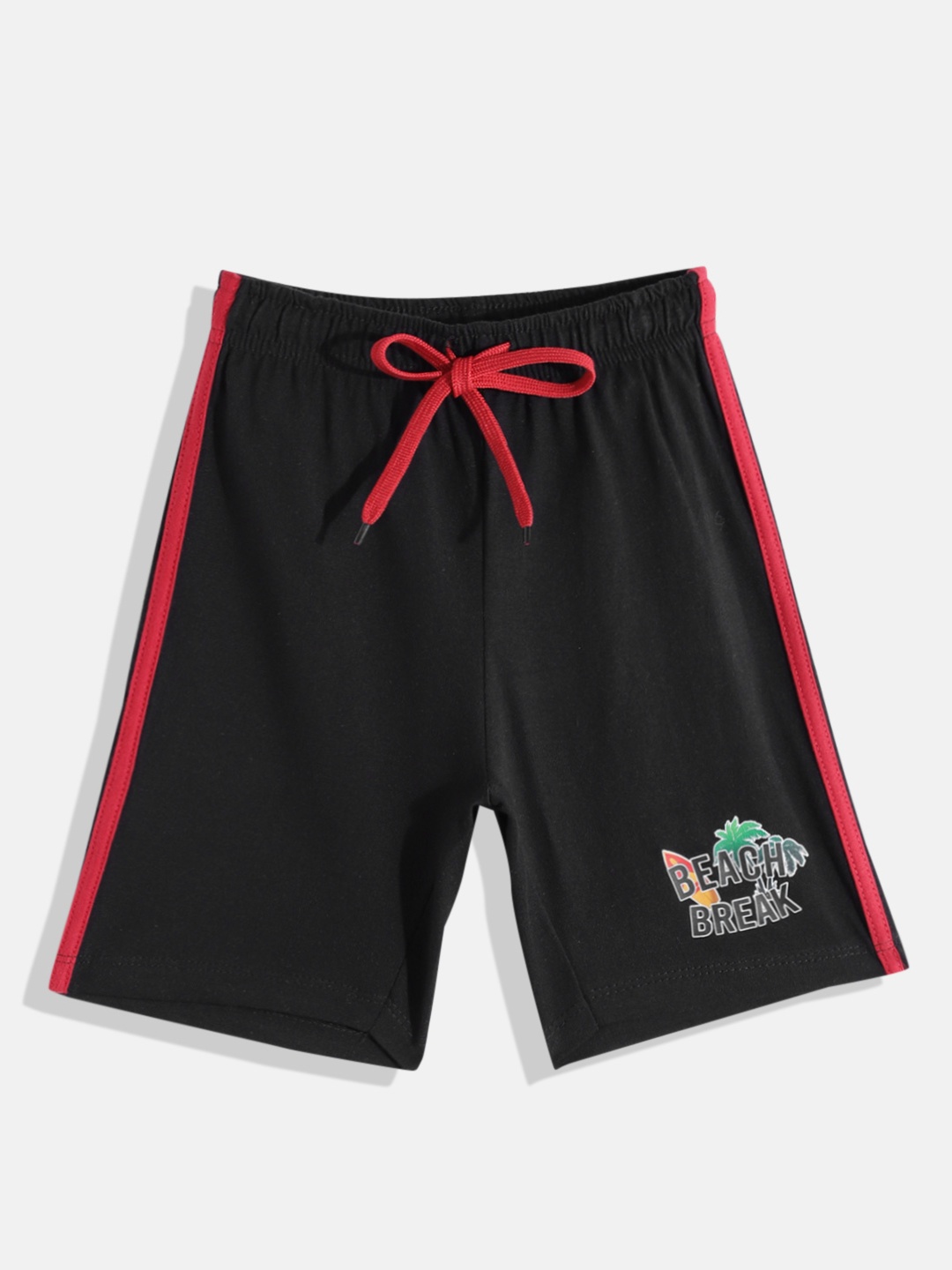 

Eteenz Boys Premium Cotton Typography Printed Detail Regular Shorts, Black