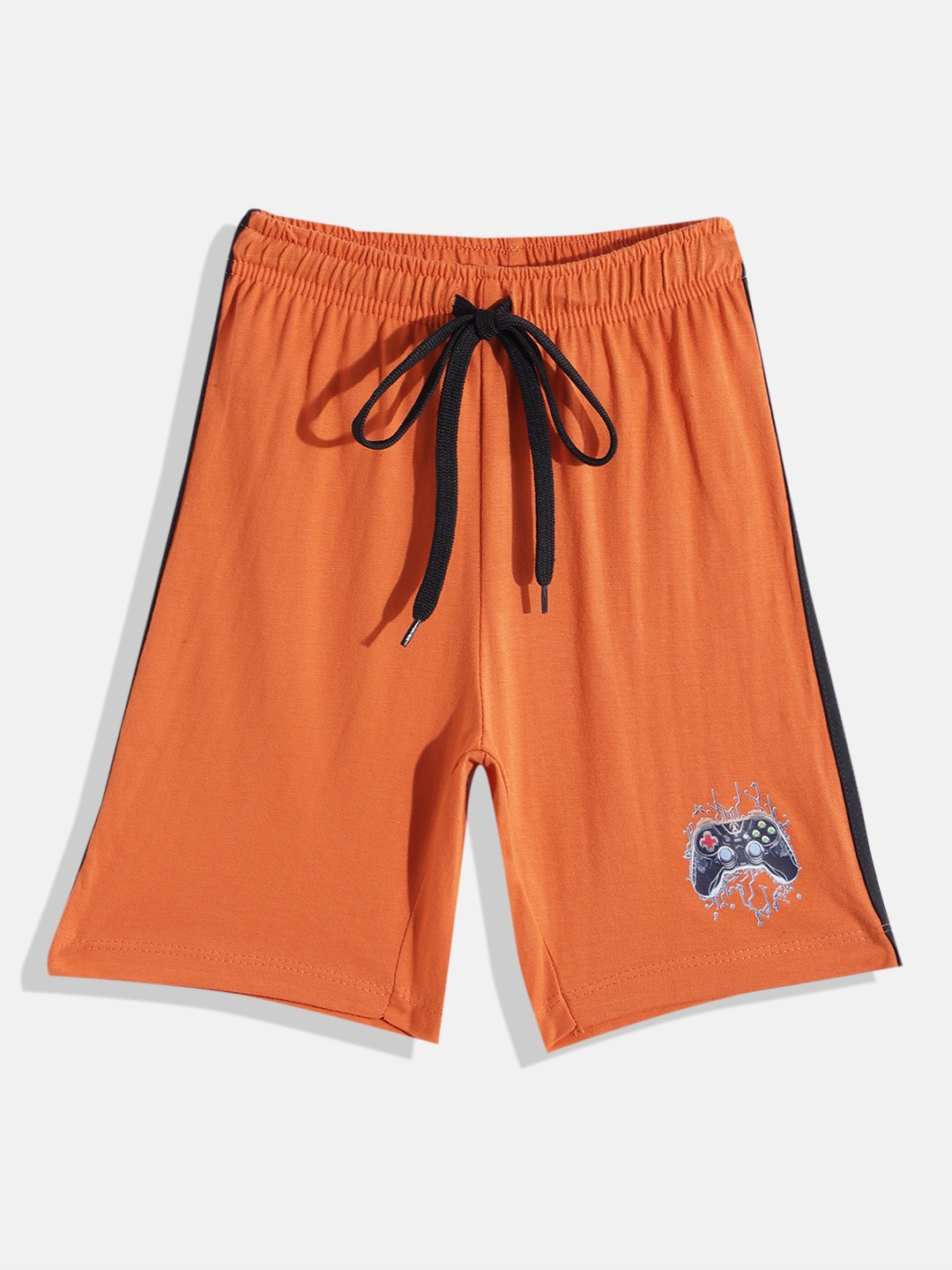 

Eteenz Boys Premium Cotton Graphic Printed Detail Regular Shorts, Orange