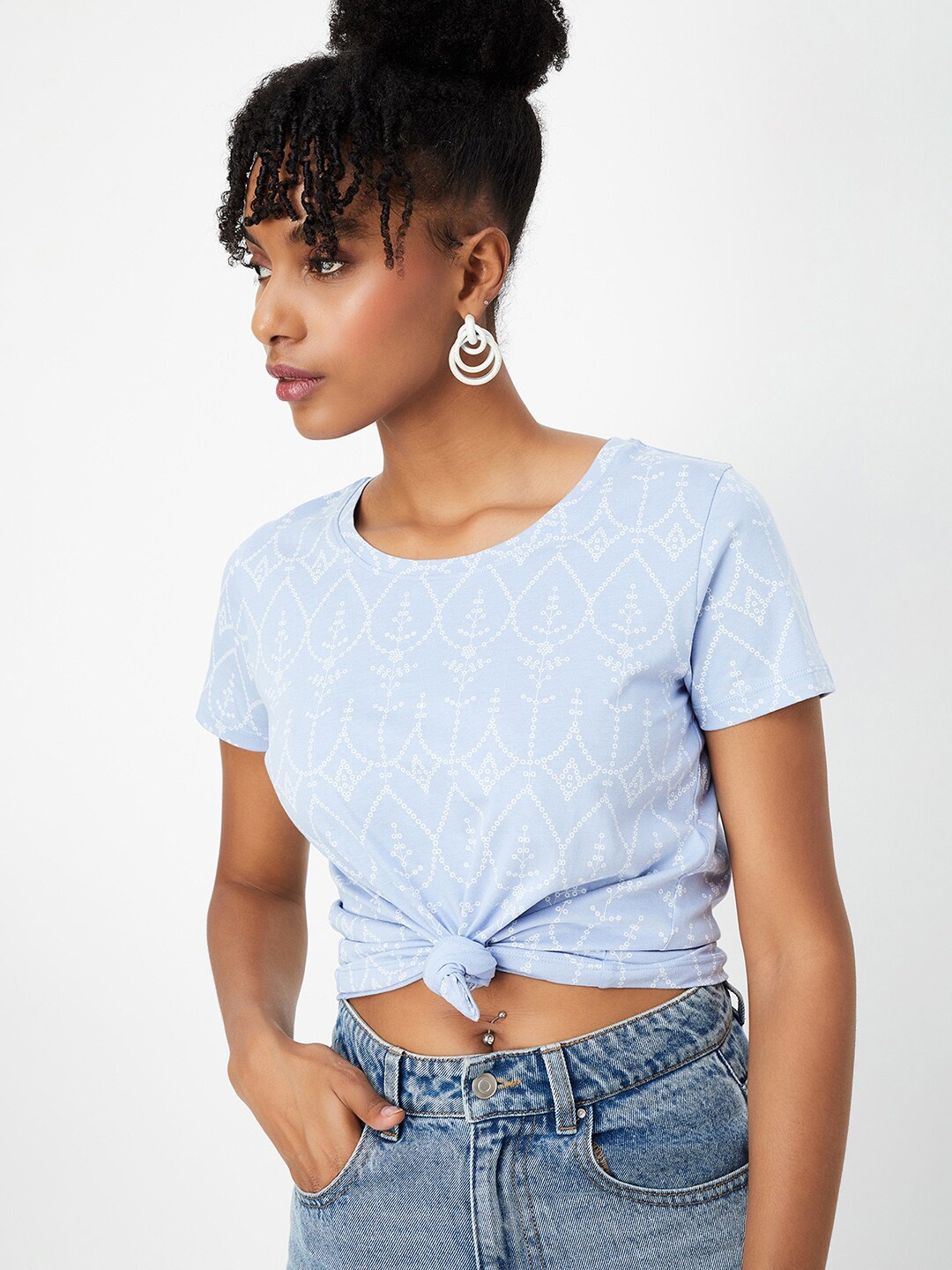 

max Typography Round Neck Short Sleeves Cotton T-shirt, Blue
