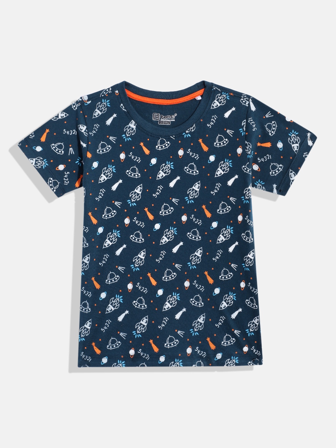 

Eteenz Boys Conversational Printed Cotton T-shirt, Blue