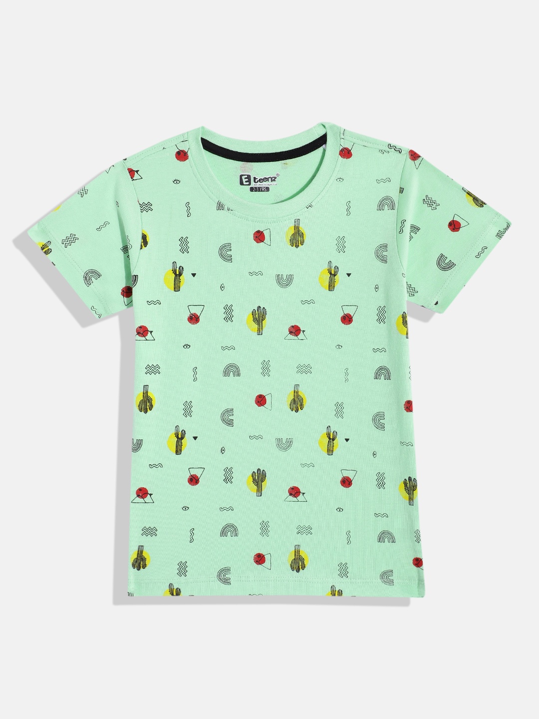 

Eteenz Boys Printed Premium Cotton T-shirt, Green