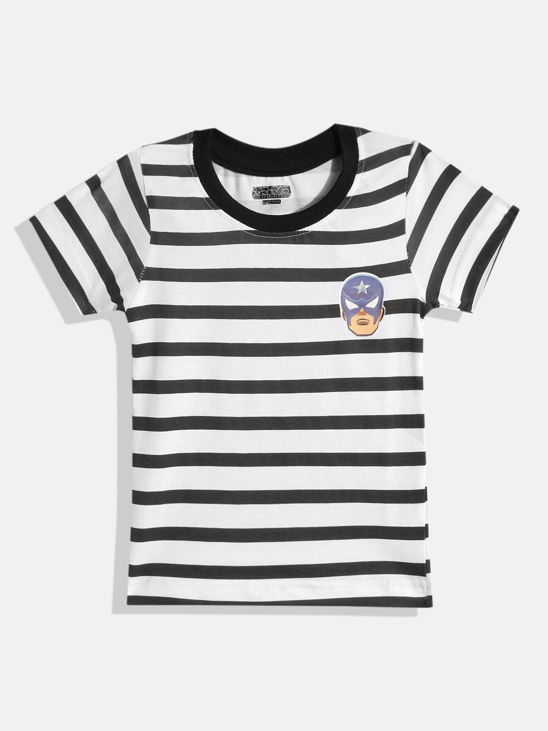 

Eteenz Boys Premium Cotton Striped T-shirt, White