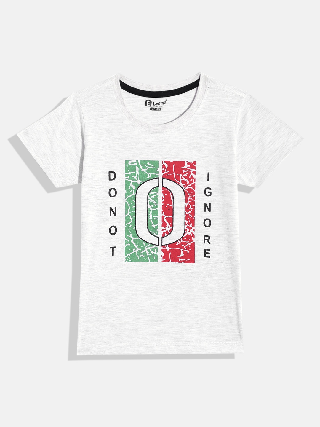 

Eteenz Boys Typography Printed Premium Cotton T-shirt, Grey melange