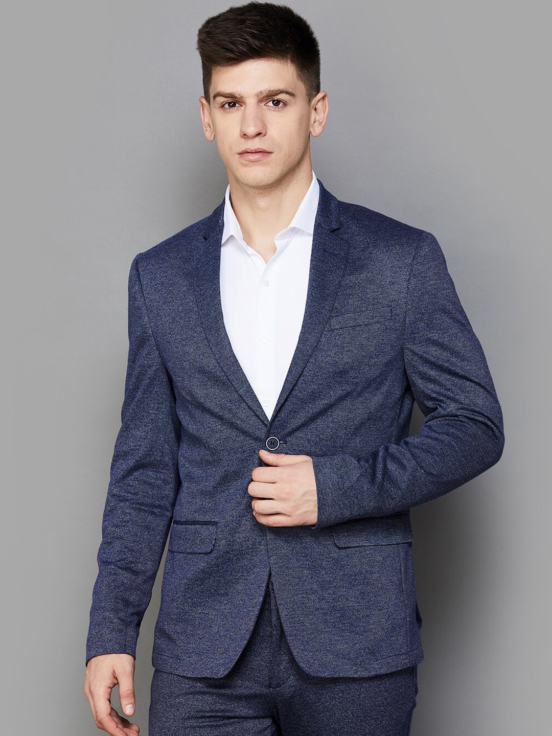 

CODE by Lifestyle Men Slim Fit Single Breasted Blazer, Blue