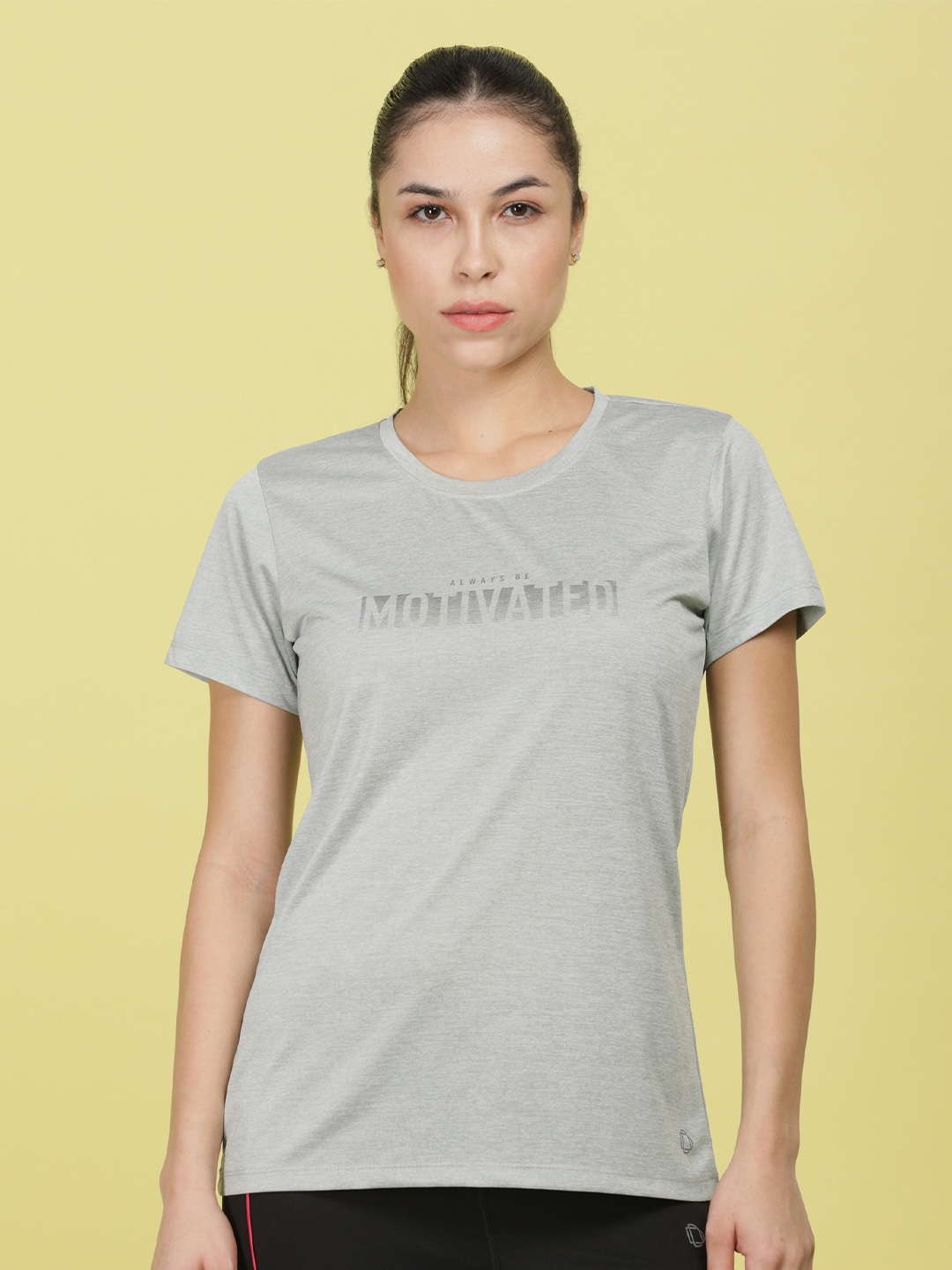 

Dollar Women Microfiber Printed Anti Bacterial Sports T-Shirt, Grey