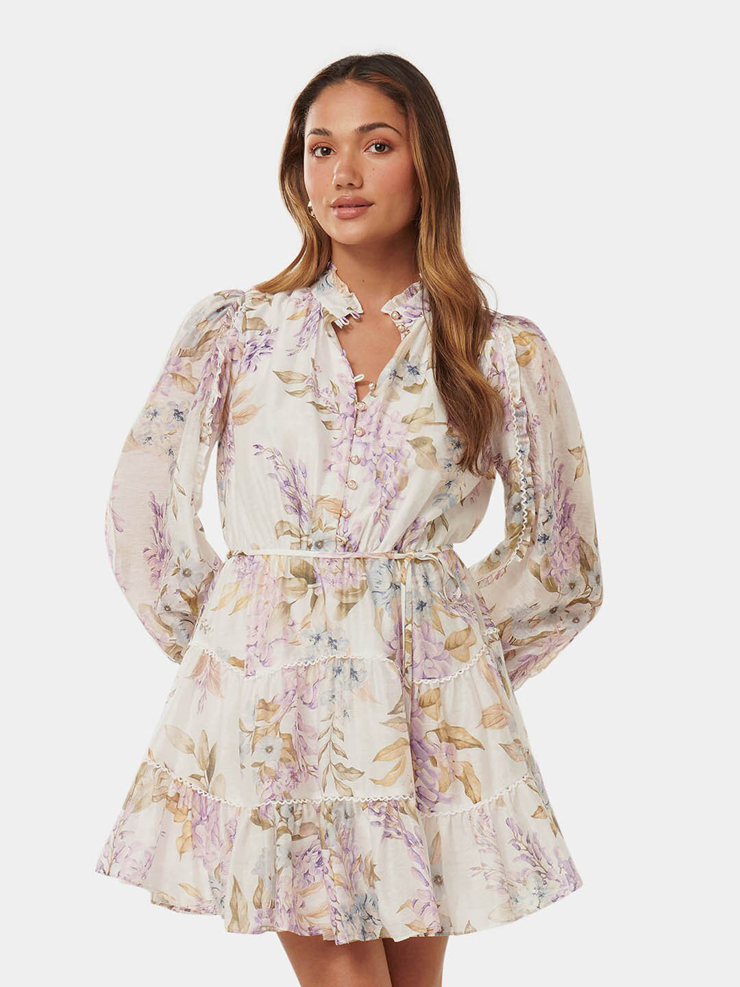 

Forever New Floral Printed Fit & Flare Dress, White