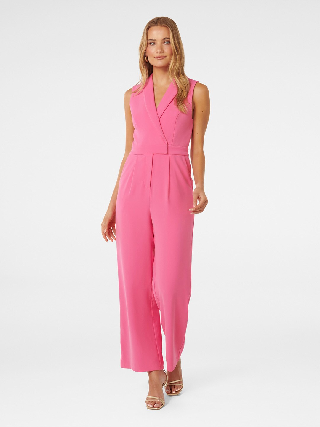 

Forever New Shawl Collar Basic Jumpsuit, Pink