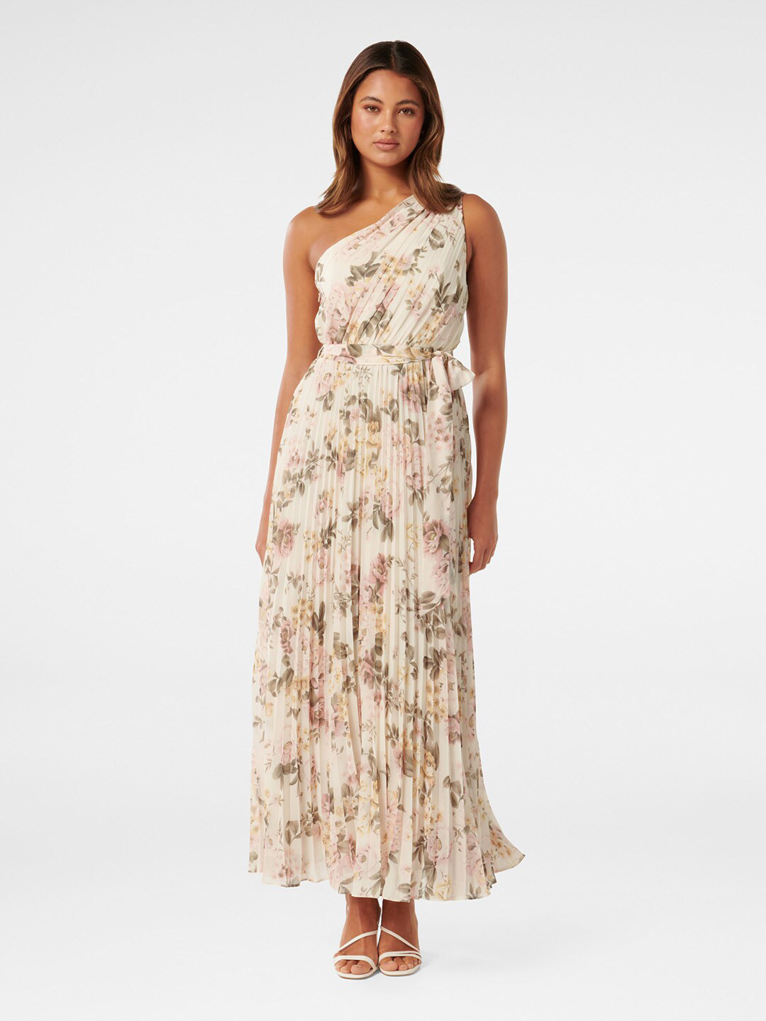 

Forever New Everly Floral Printed Pleated Maxi Dress, White