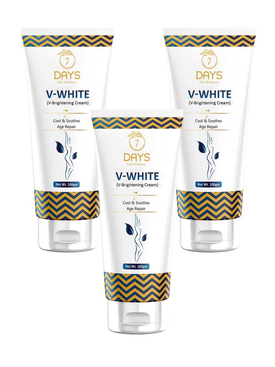 

7 DAYS Feel Of Nature Set Of 3 V White Whitening Cream - 100g Each