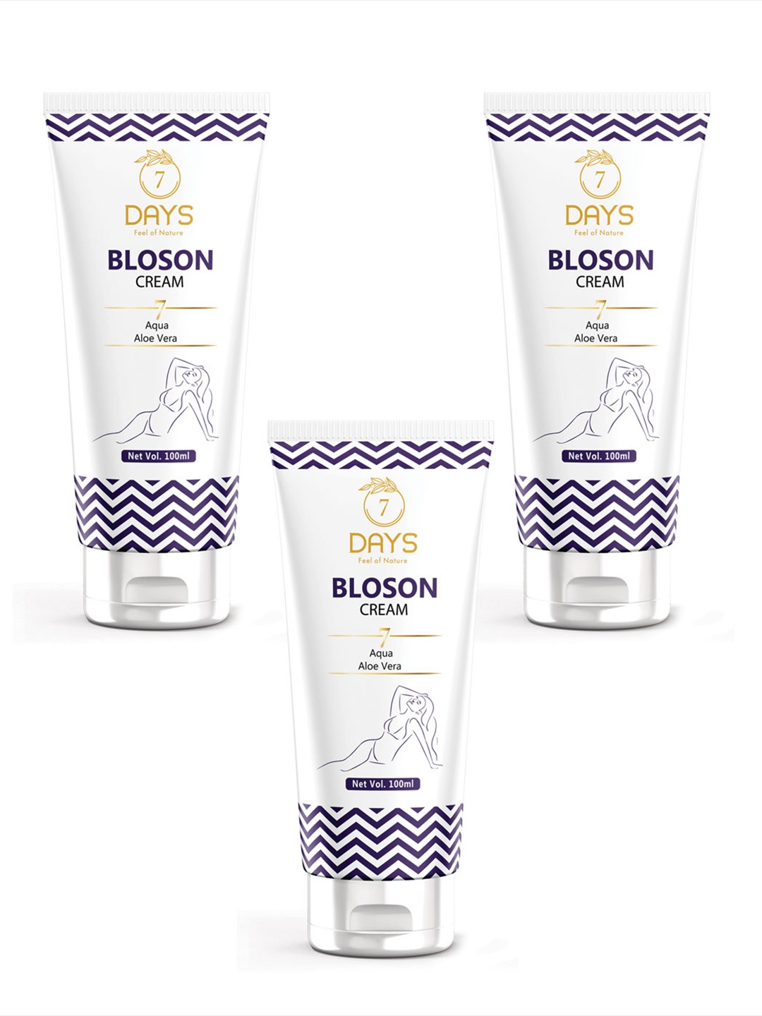 

7 DAYS Set Of 3 Bloson Cream With Vitamin E - 100ml Each, White