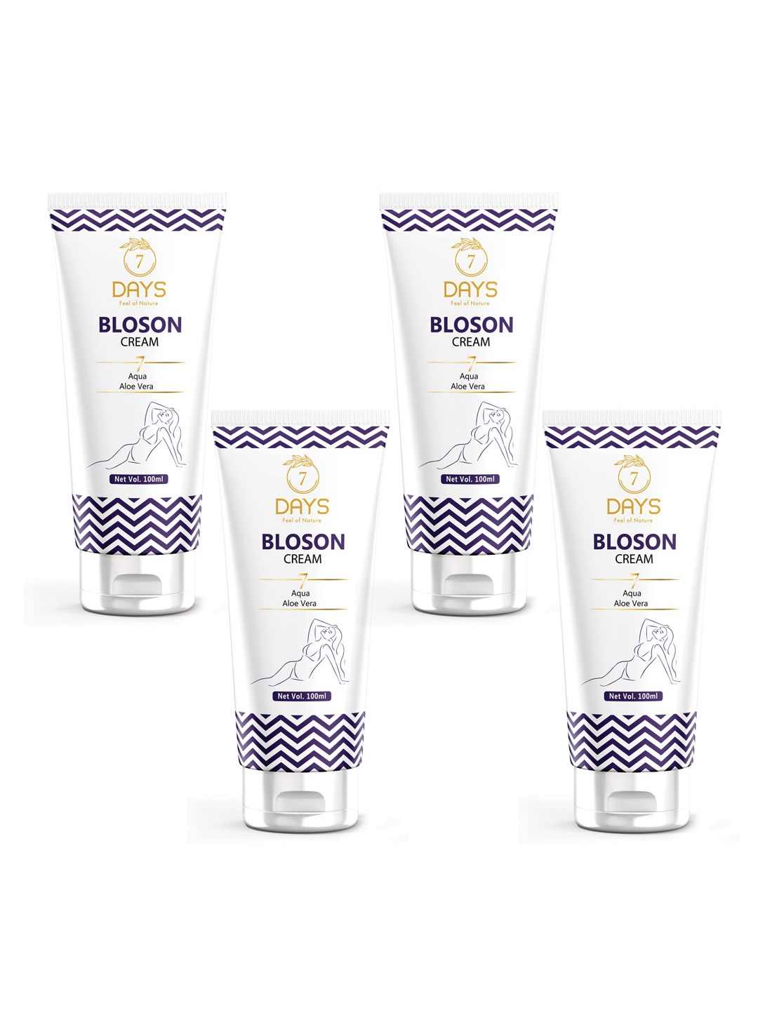 

7 DAYS Set Of 4 Bloson Cream With Vitamin E - 100ml Each, White