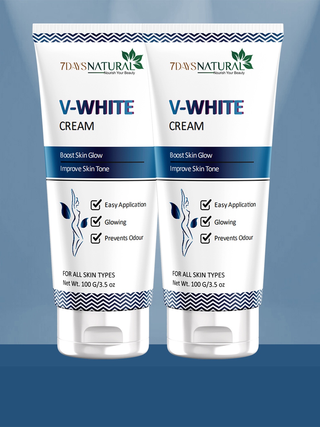 

7 DAYS Feel Of Nature Set Of 2 V White Whitening Cream - 100g Each