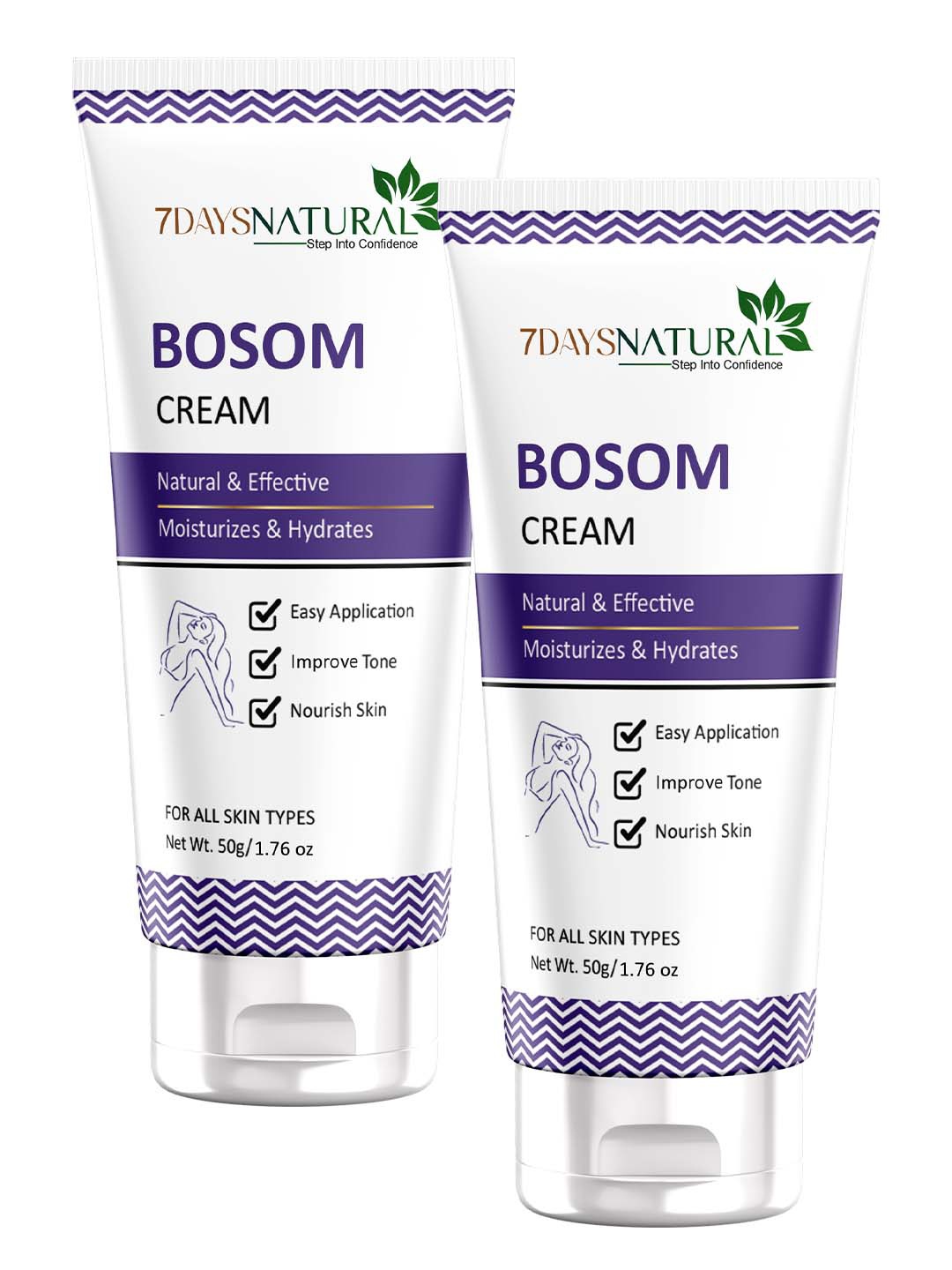 

7 Days Set Of 2 Bosom Cream With Aloe Vera - 50g Each, White