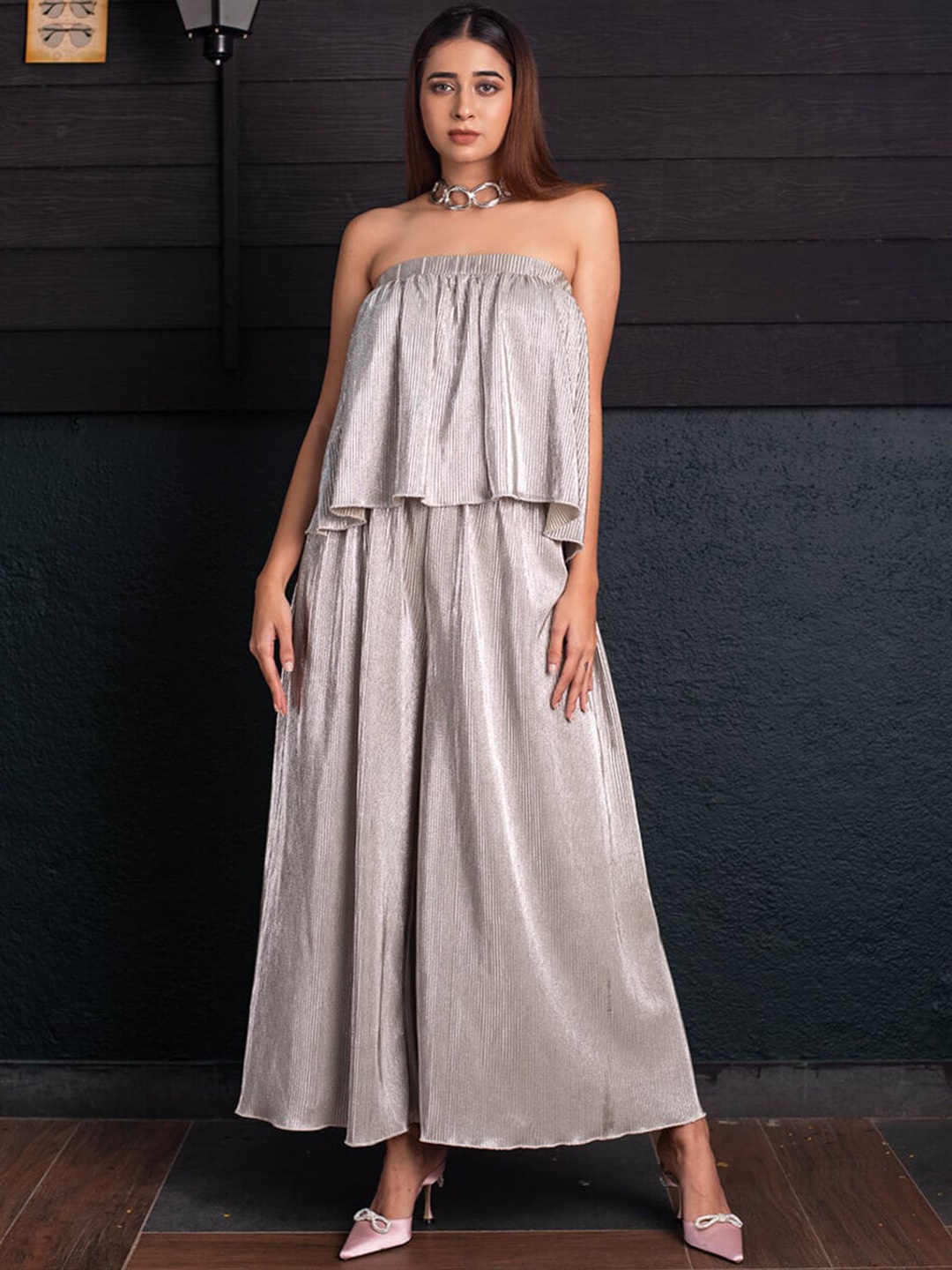 

FancyPants Top With Palazzo Co-Ords, Grey