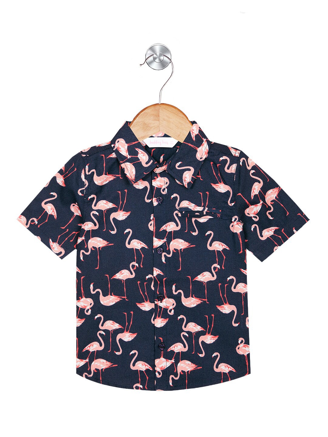 

Budding Bees Boys Conversational Spread Collar Opaque Printed Casual Shirt, Blue