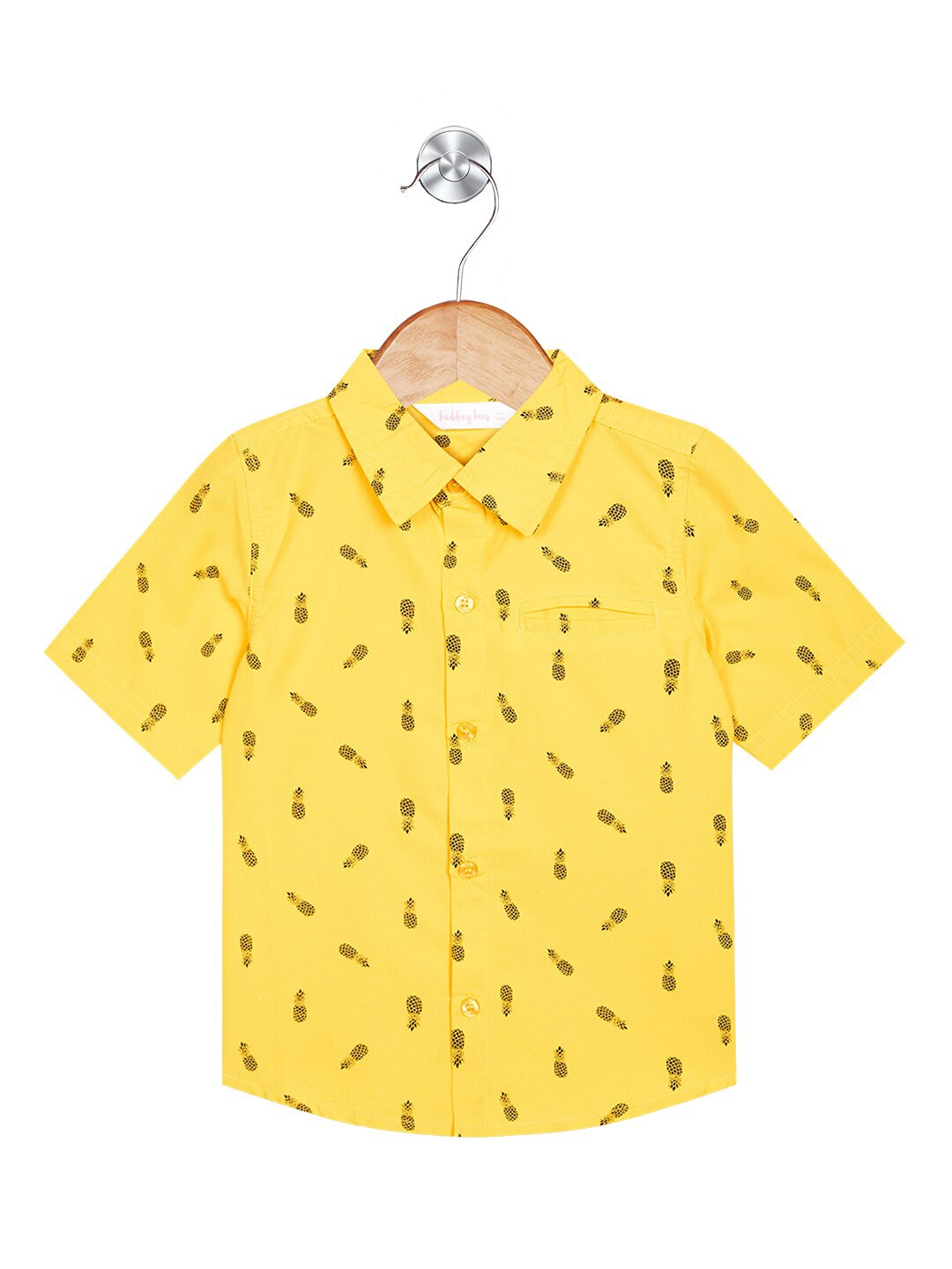 

Budding Bees Boys Graphic Printed Cotton Spread Collar Opaque Casual Shirt, Yellow