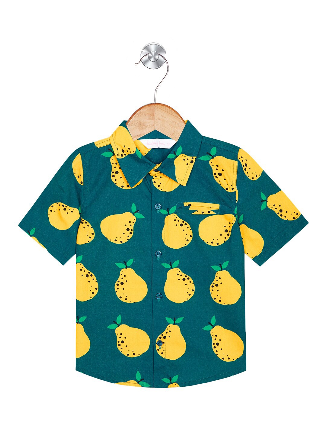 

Budding Bees Boys Graphic Printed Cotton Spread Collar Opaque Casual Shirt, Green