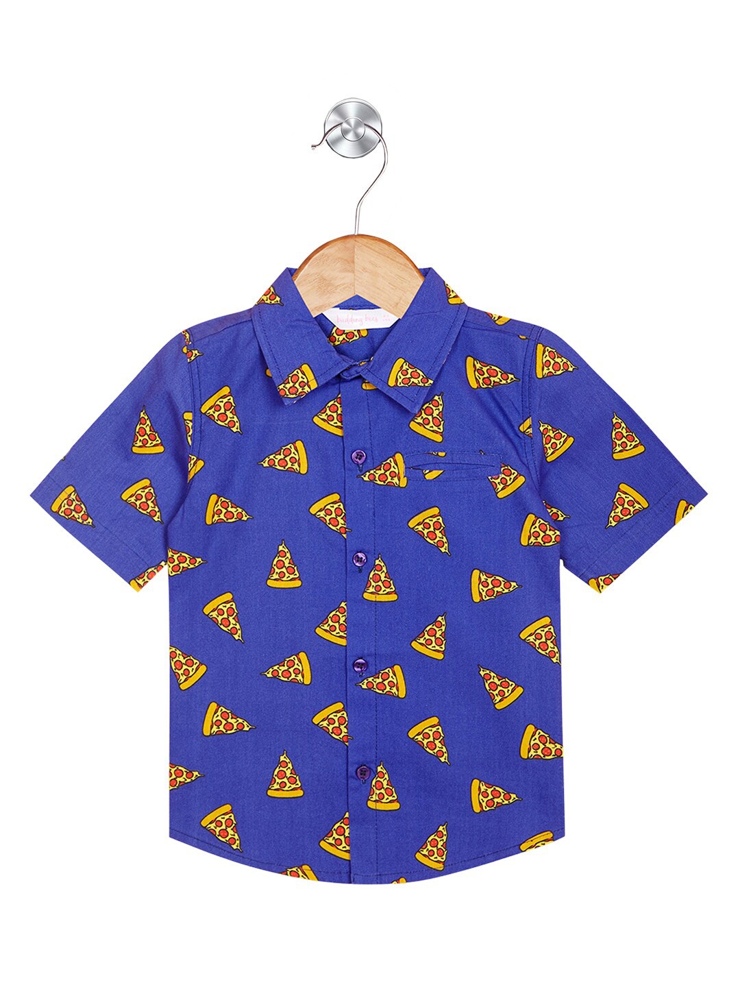 

Budding Bees Boys Graphic Printed Cotton Spread Collar Opaque Casual Shirt, Blue