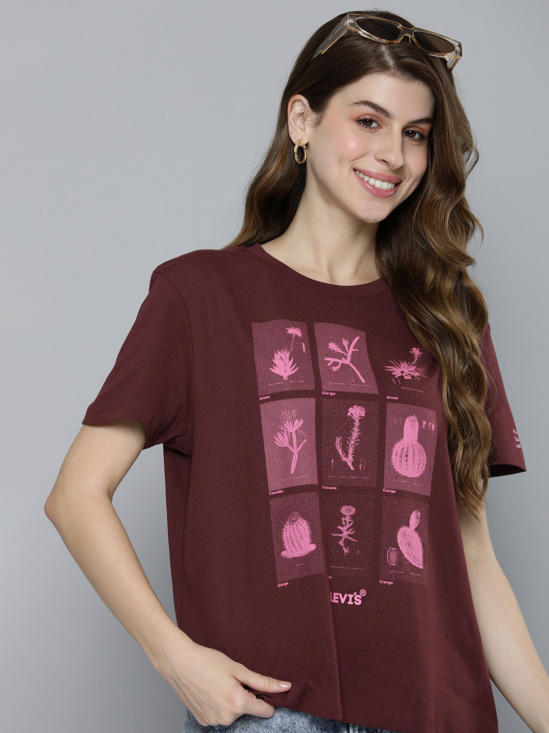 

Levis Printed Pure Cotton T-shirt, Maroon