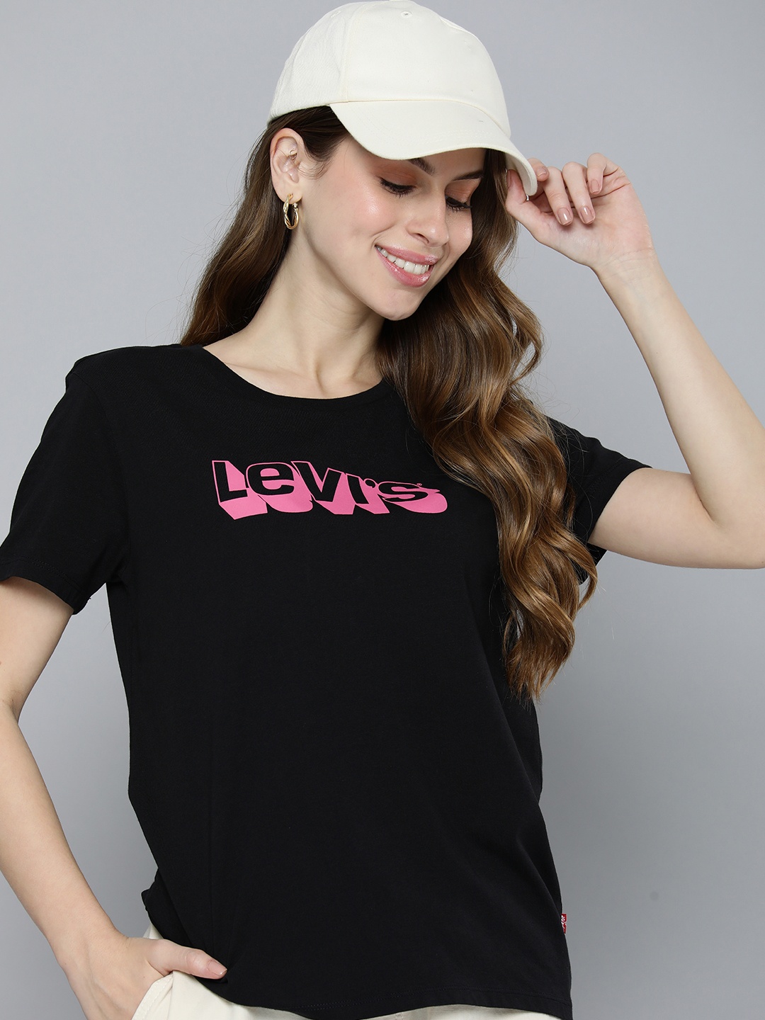 

Levis Brand Logo Printed Pure Cotton T-shirt, Black