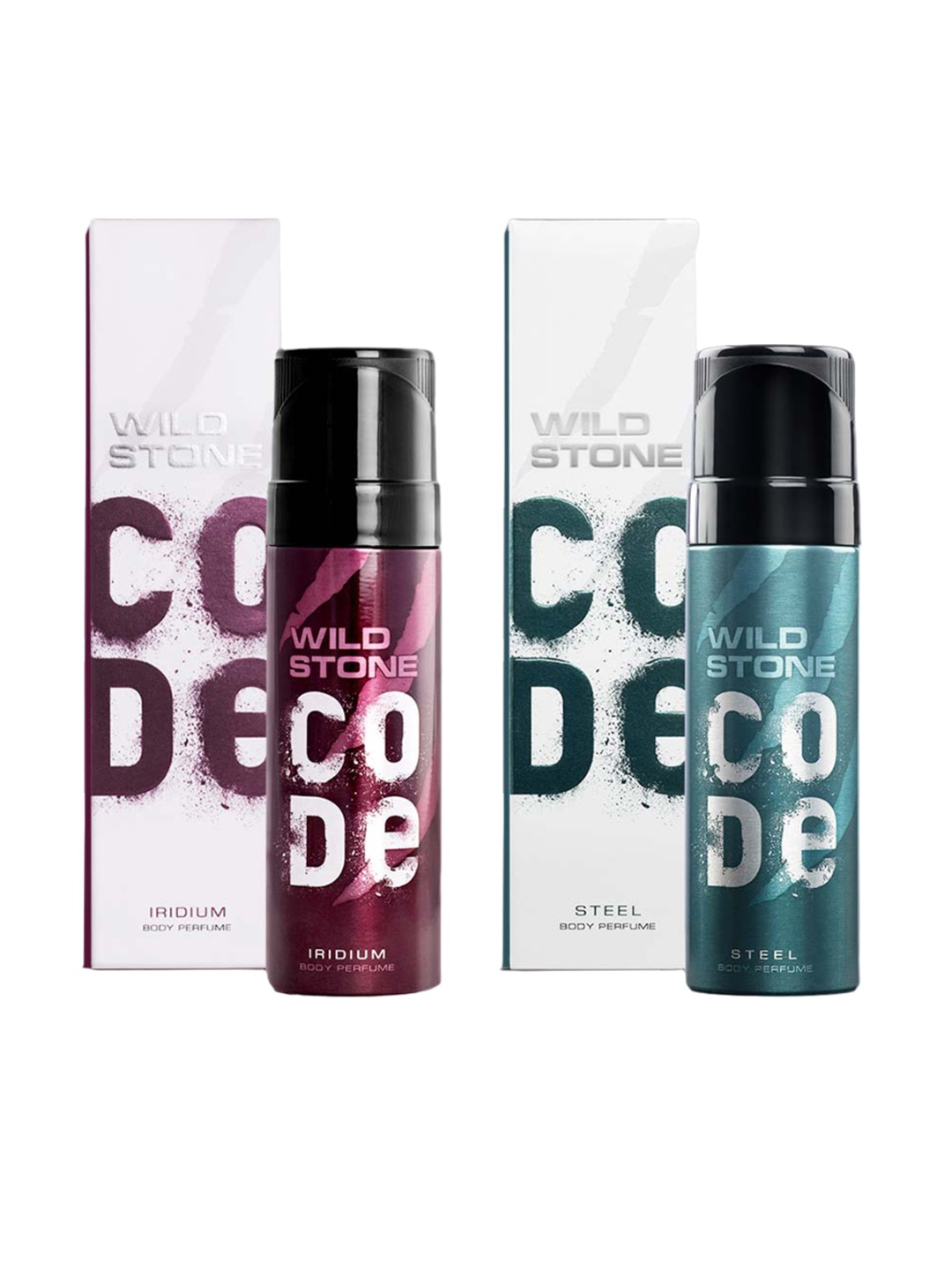 

Wild stone Men Set of Code Iridium & Steel Long Lasting Body Deodorant - 150 ml each, Blue