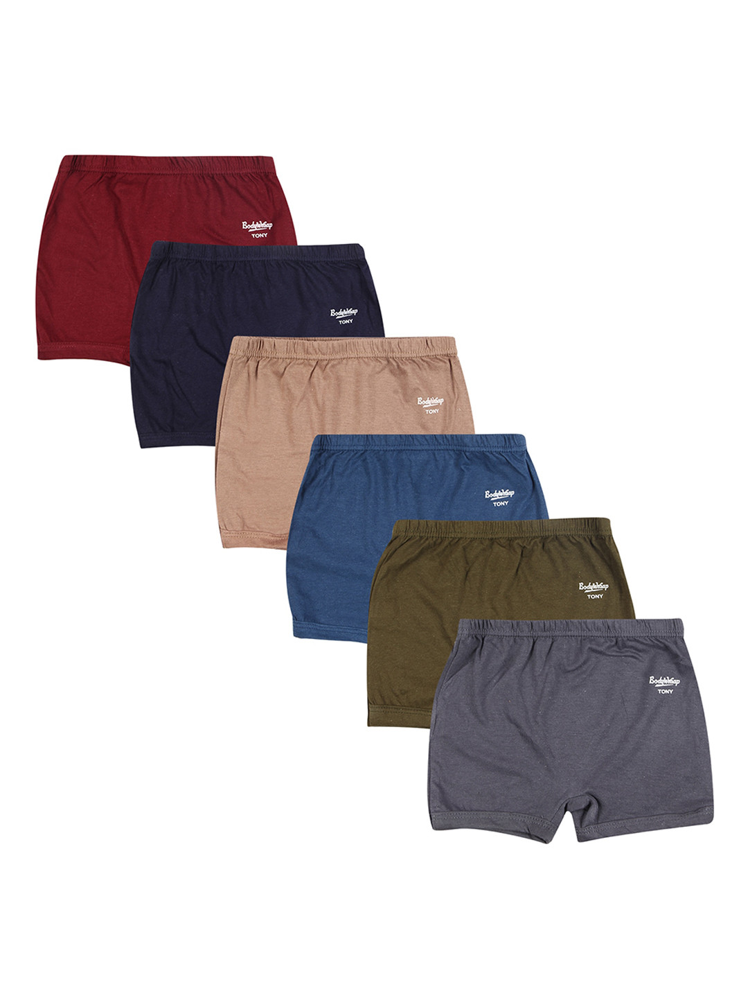 

YELLOWDELIGHT Boys Pack of 6 Cotton Boy Short Briefs YD 543 Boys Plain Drawer 0-6 M-6p, Brown