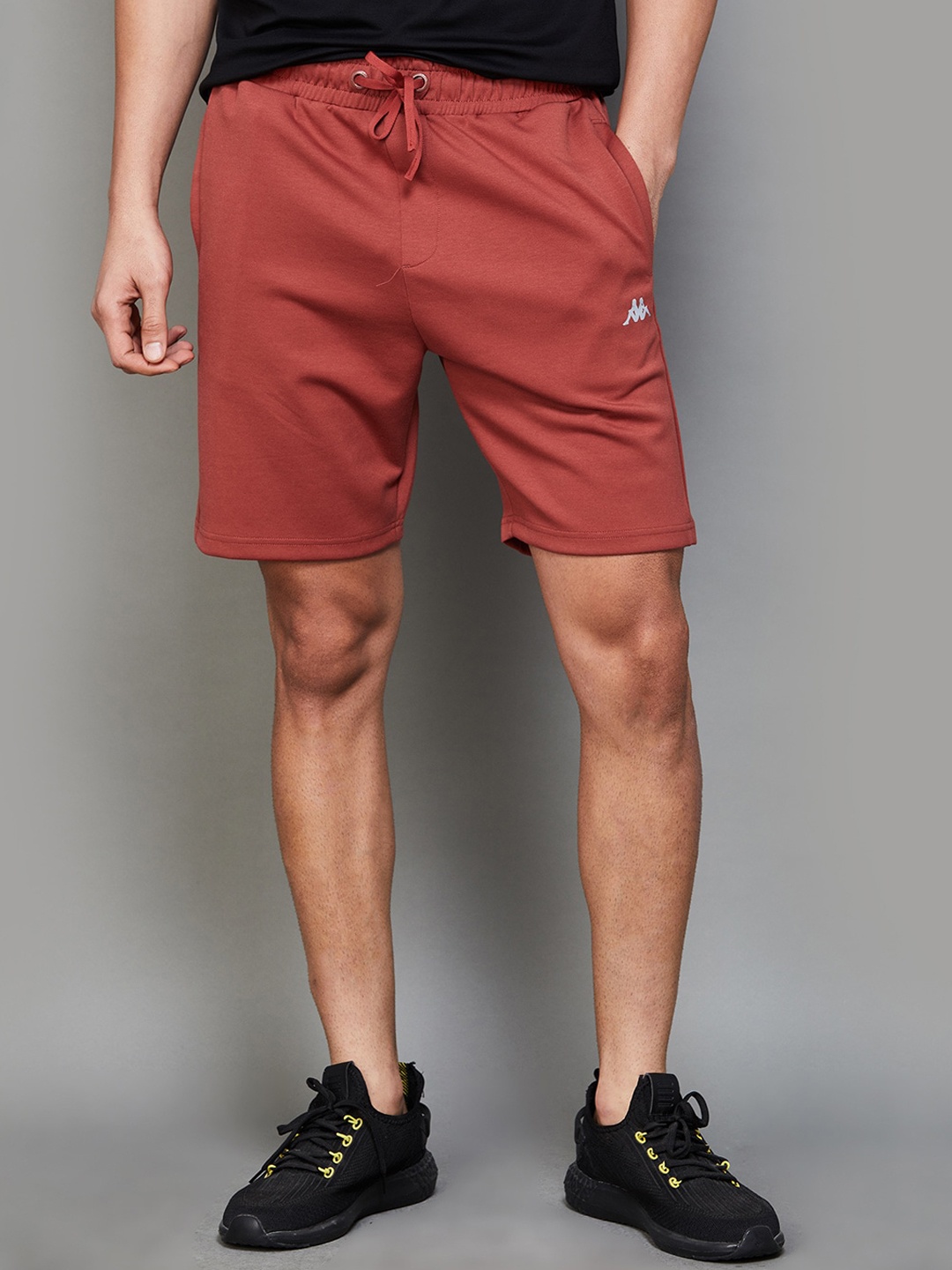 

Kappa Men Mid Rise Above Knee Length Shorts, Rust