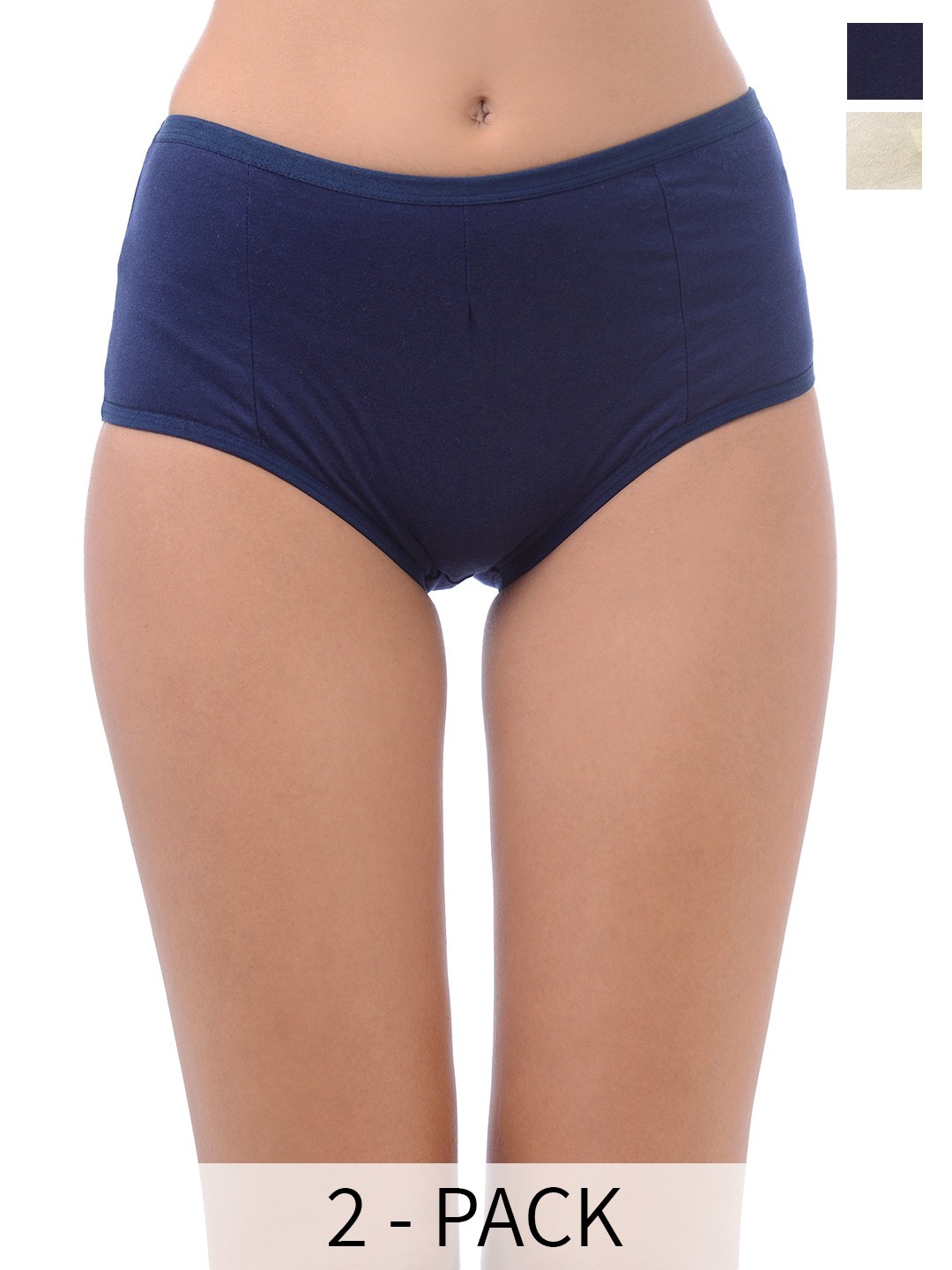 

MAMMA PRESTO Pack Of 2 High-Rise Cotton Anti Bacterial Maternity Briefs, Navy blue