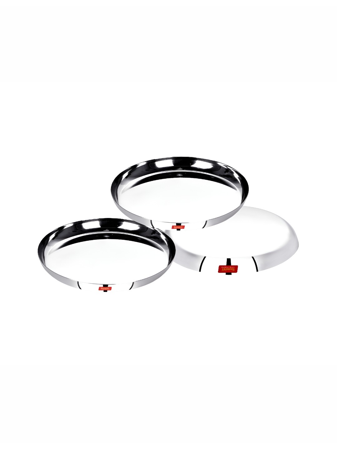 

Sumeet Steel-Toned 3 Pieces Smooth Surface Stainless Steel Plates