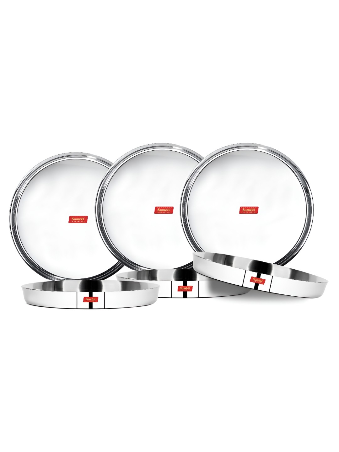 

Sumeet Steel 6 Pieces Smooth Surface Serving Plates