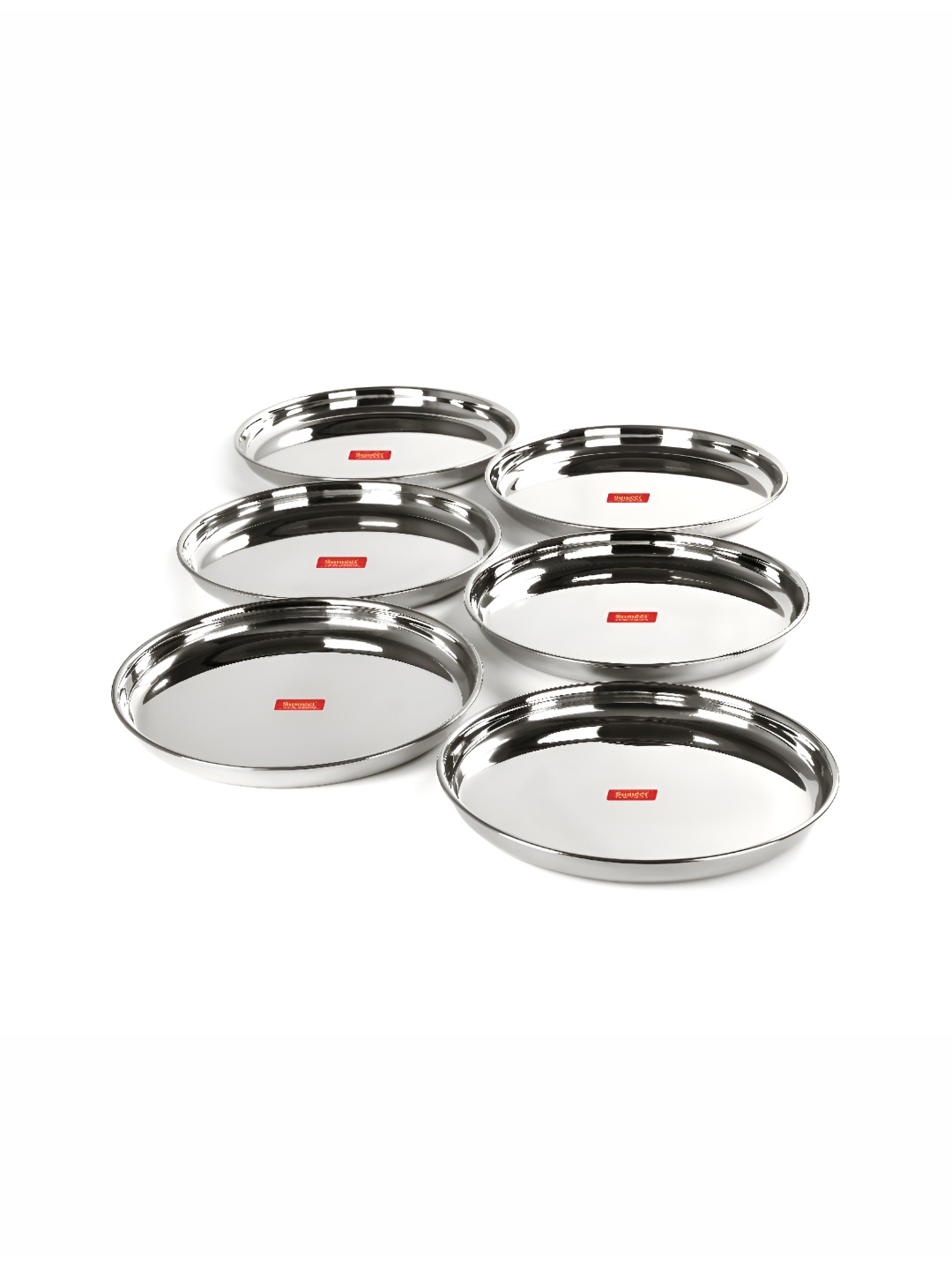 

Sumeet Steel 6 Pieces Stainless Steel Dinner Plates 33.7 cm