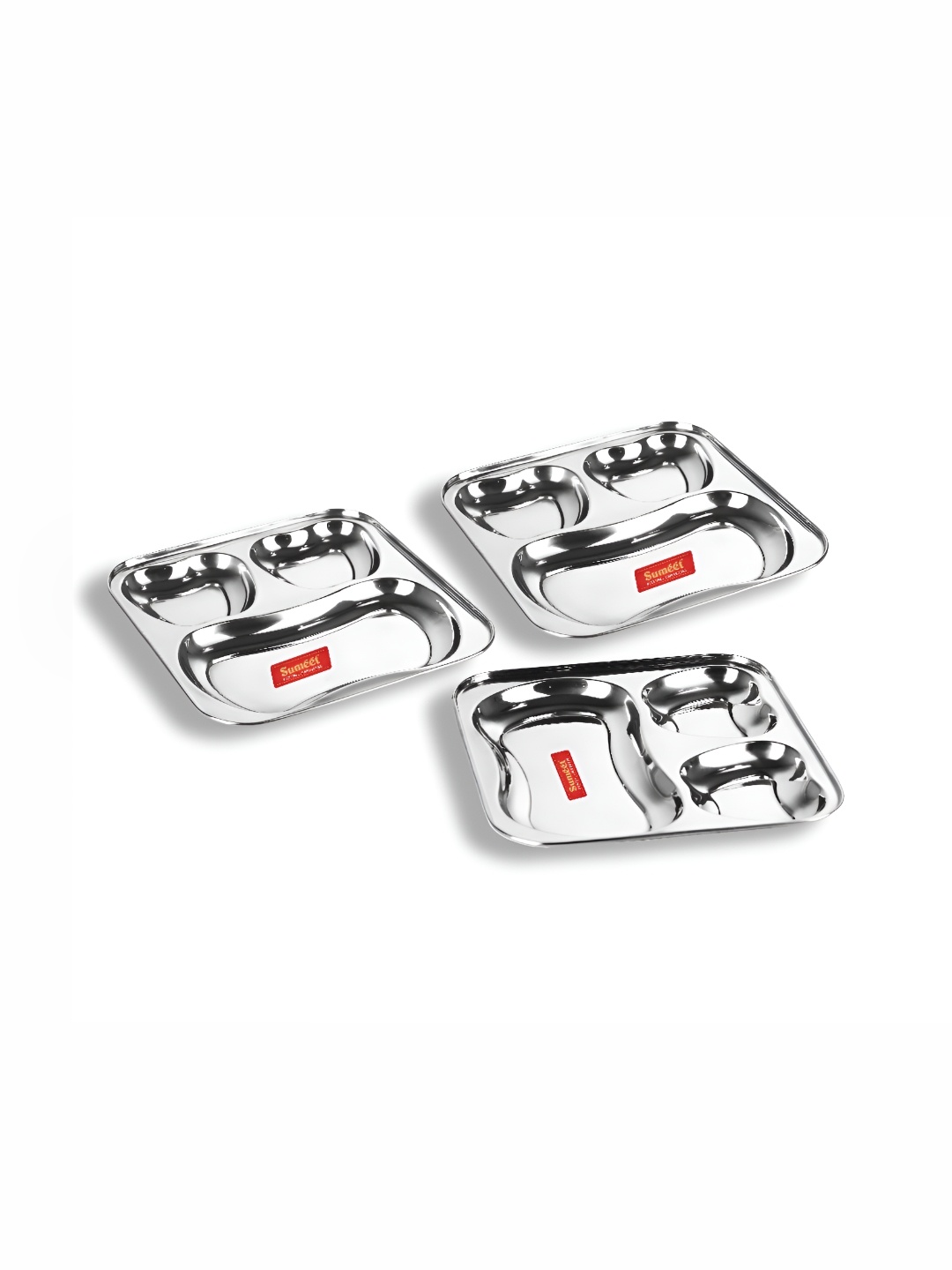 

Sumeet Steel 3 Pieces Dishwasher Safe Plates